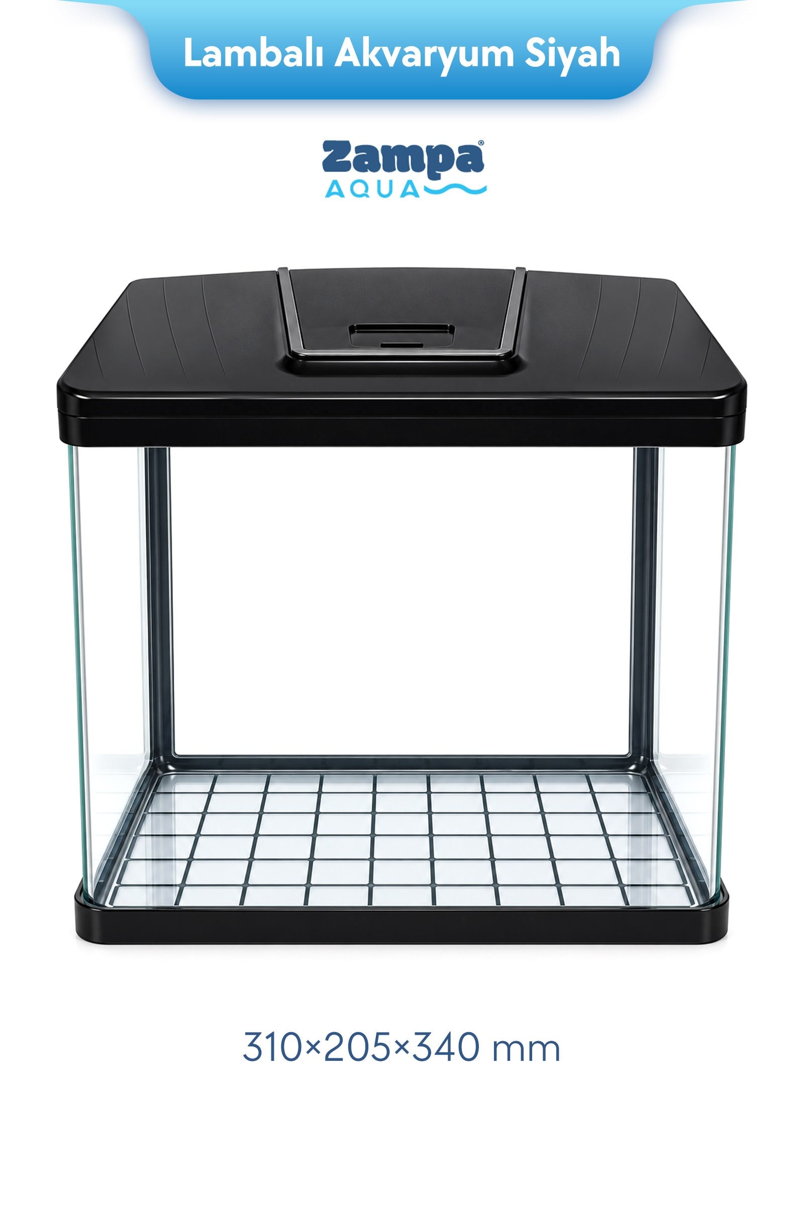 Zampa AQUA Jingming Akvaryum Siyah 310×205×340 mm