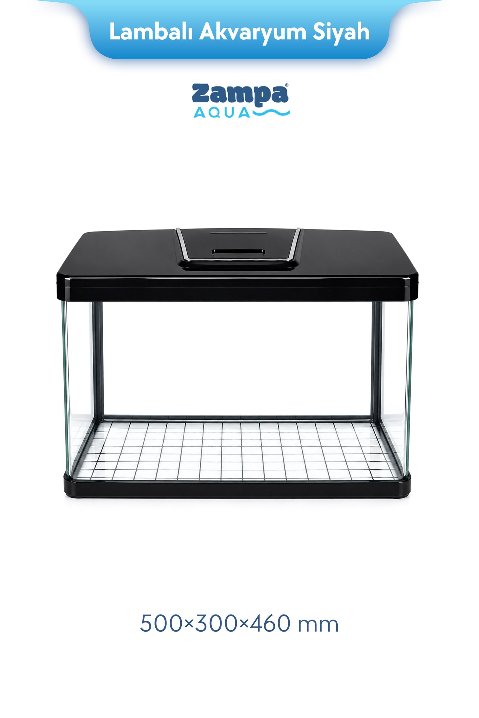 Zampa AQUA Jingming Akvaryum Siyah 500×300×460 mm