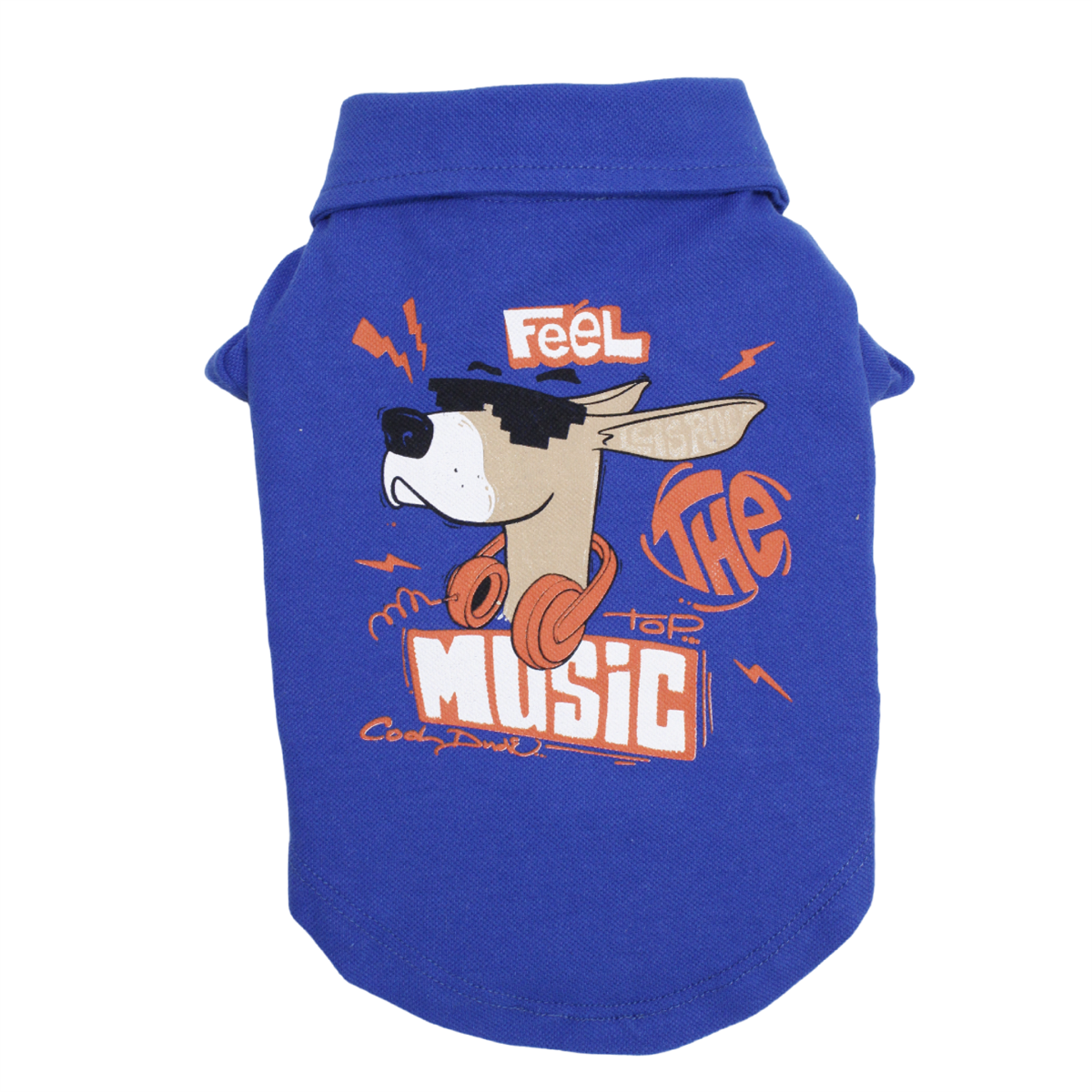 Zampa Feel Music Polo Yaka Kedi Köpek Tshirt Mavi 5li Set