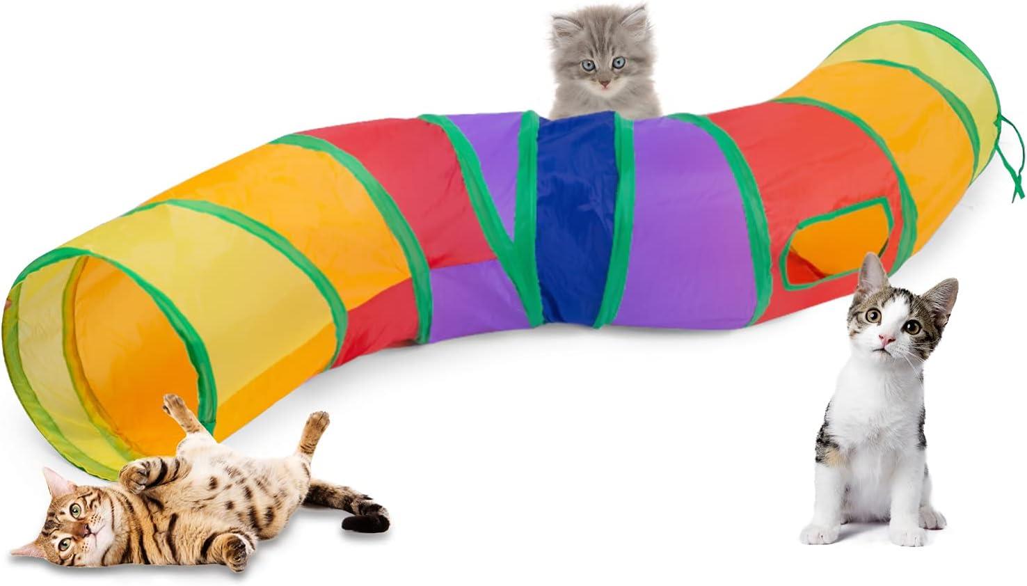 Zampa Gökkuşağı S Şekilli Kedi Oyun Tüneli