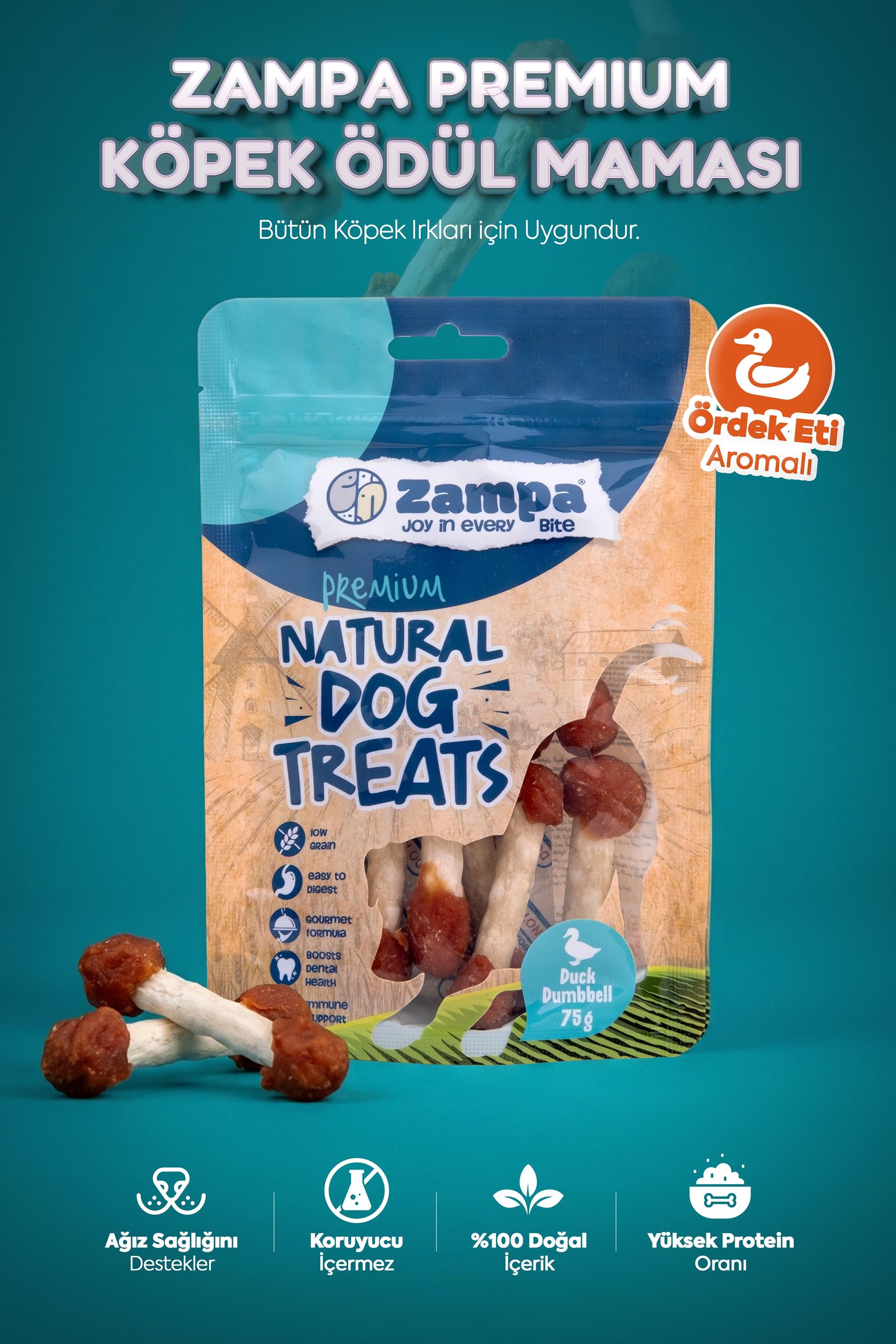 Zampa Köpek Ödül Maması, Ördek Etli Dambıl Ödülü - 75g