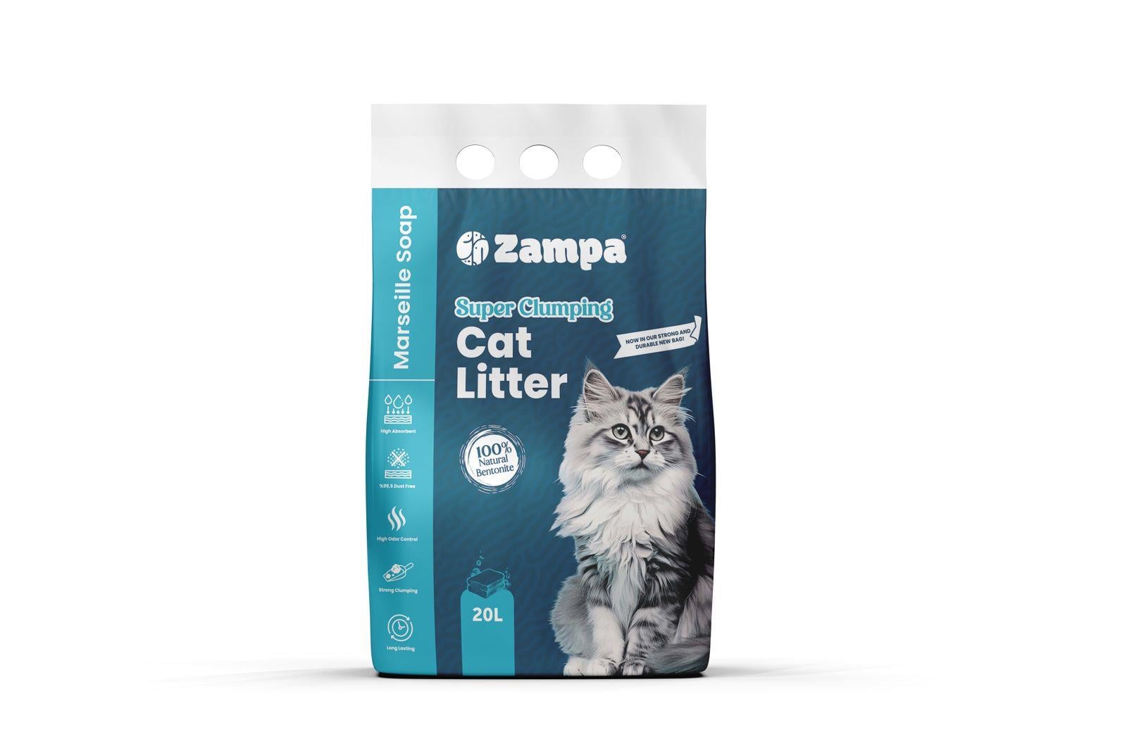 Zampa Marsilya Sabunu Kokulu Bentonit Kedi Kumu 20 lt