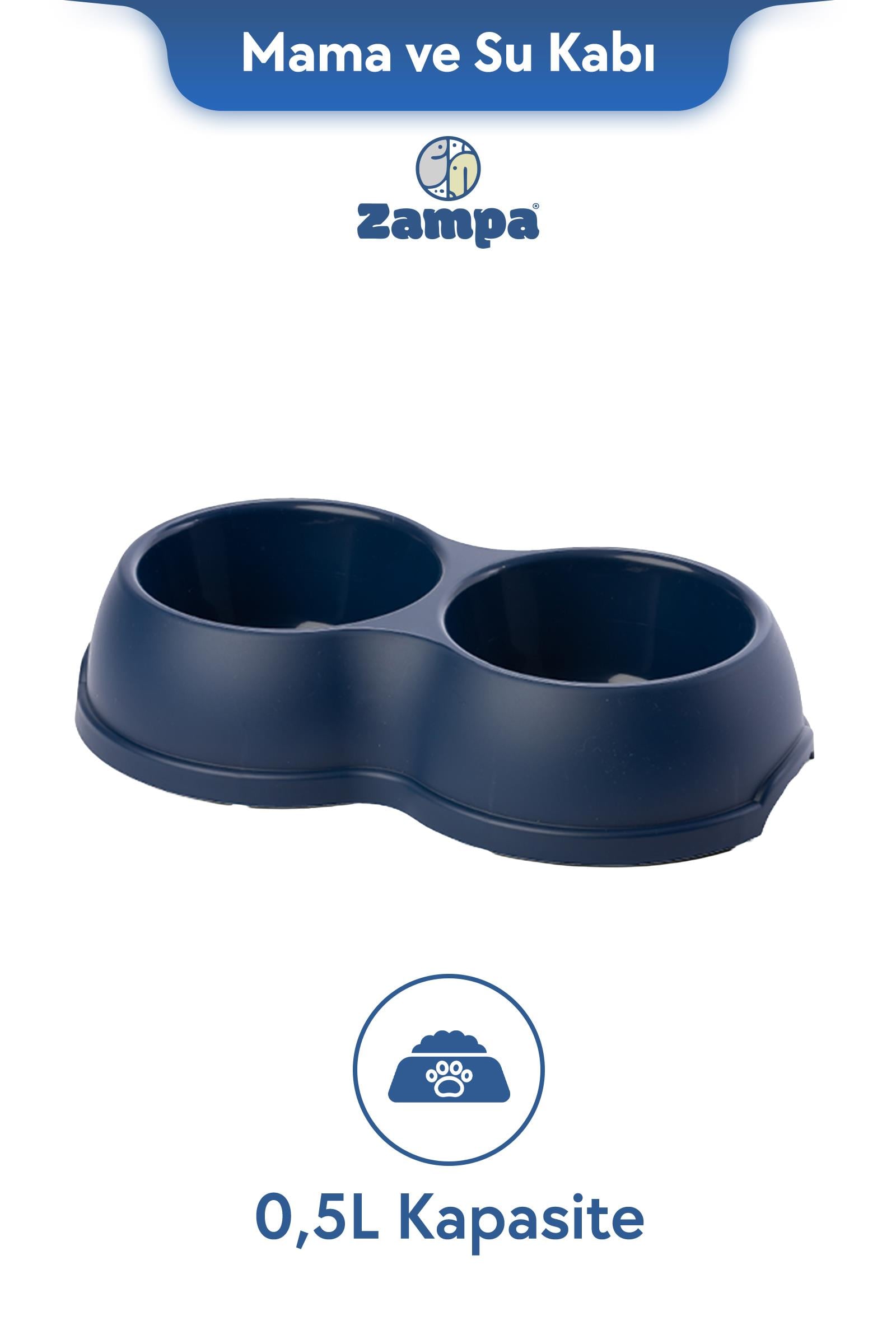 Zampa Plus Enjoy İkili Mama ve Su Kabı 0.5L