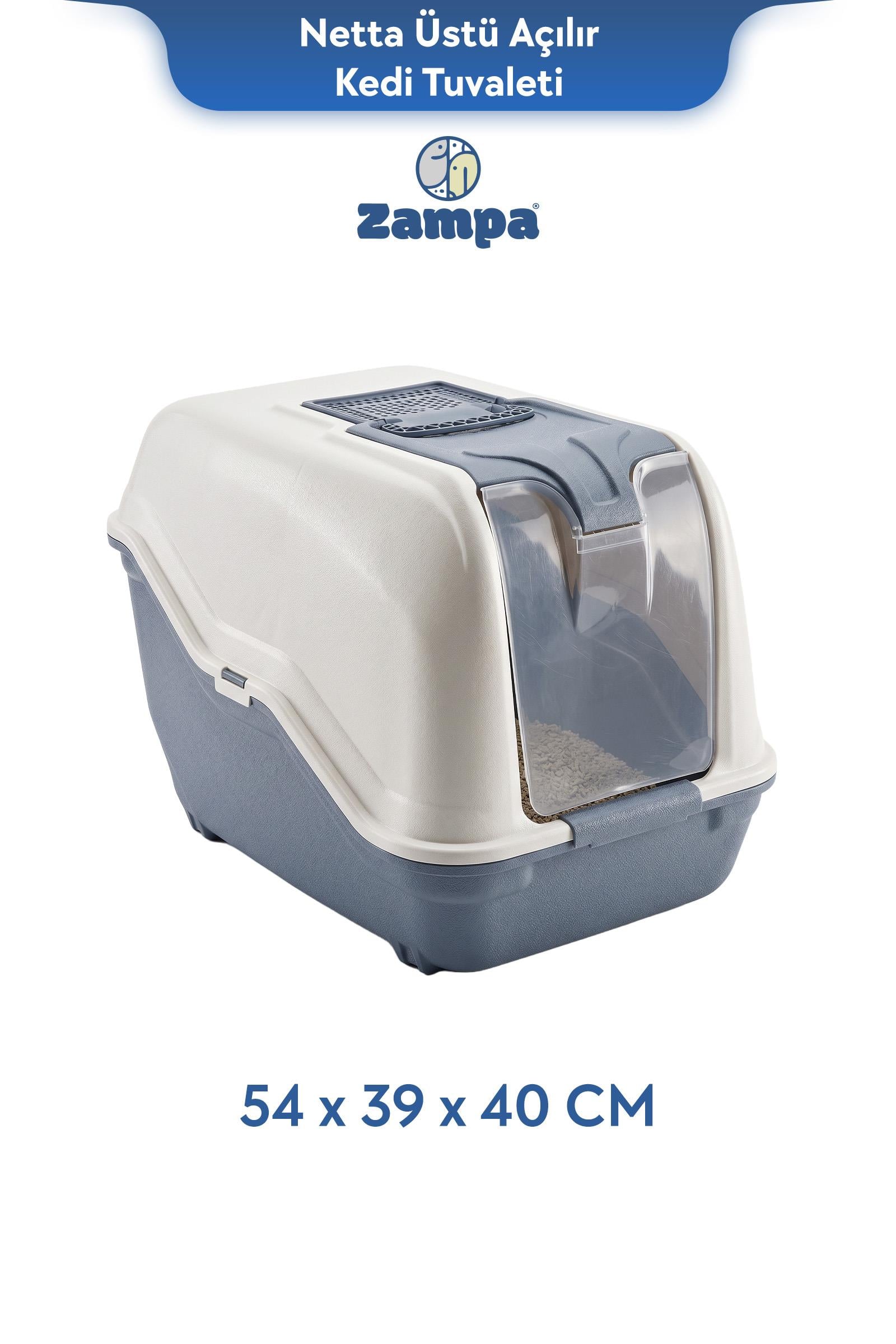 Zampa Plus Netta Üstü Açılır Kedi Tuvaleti 54x39x40 cm