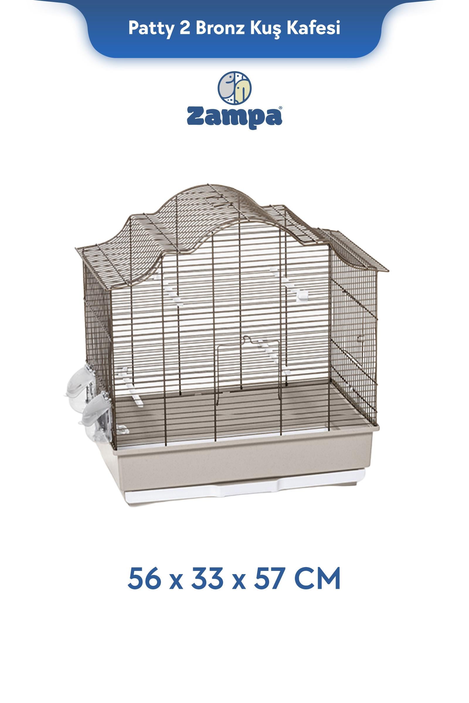 Zampa Plus Patty 2 Kuş Kafesi Bronz 56x33x57cm