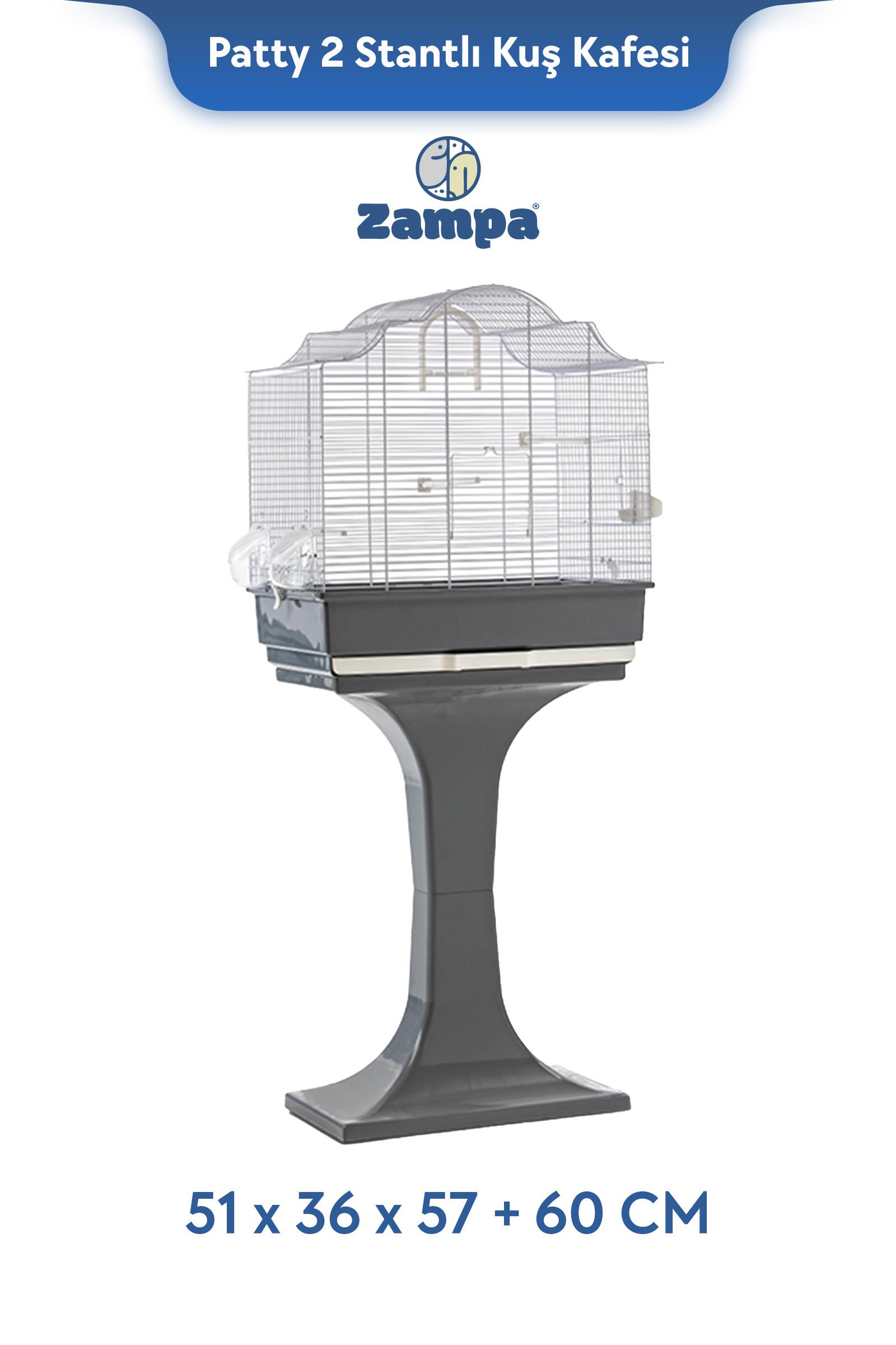 Zampa Plus Patty 2 Stantlı Kuş Kafesi 51x36x57+60cm