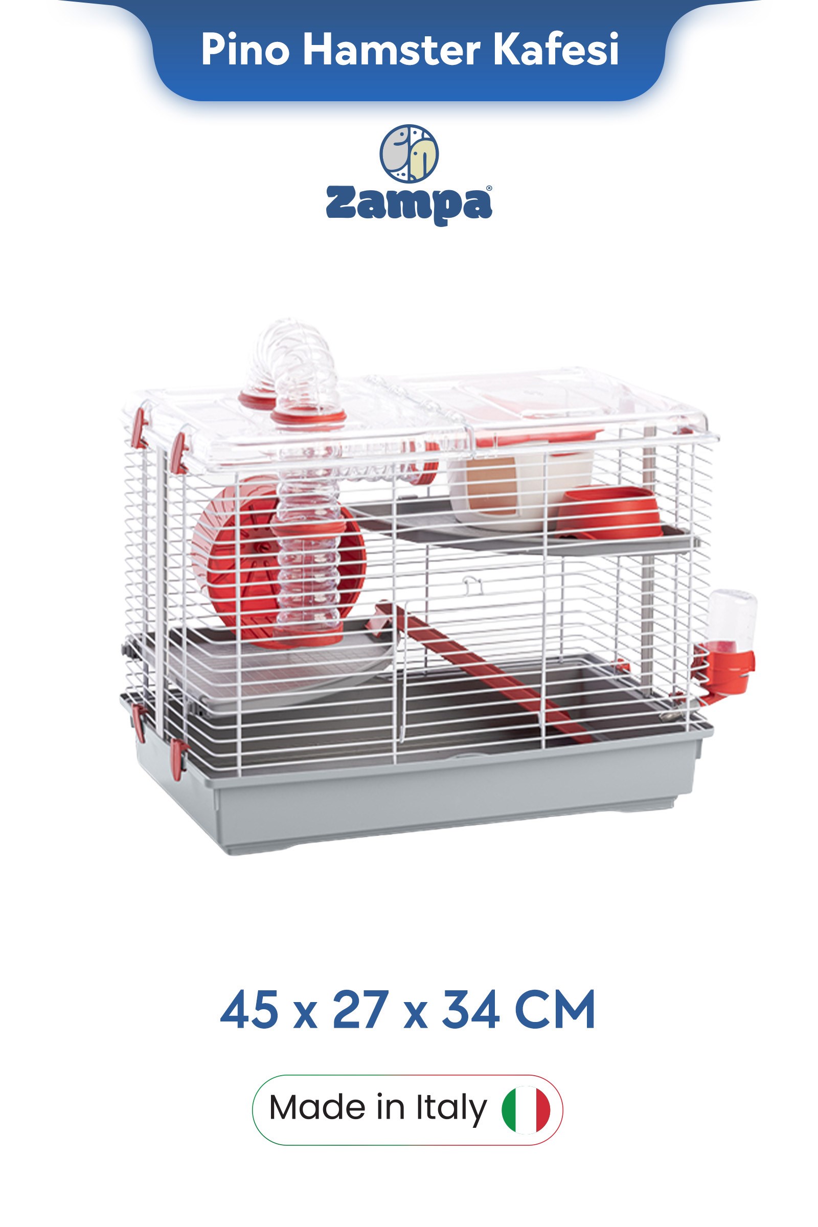 Zampa Plus Pino Hamster Kafesi 45x27x34 cm
