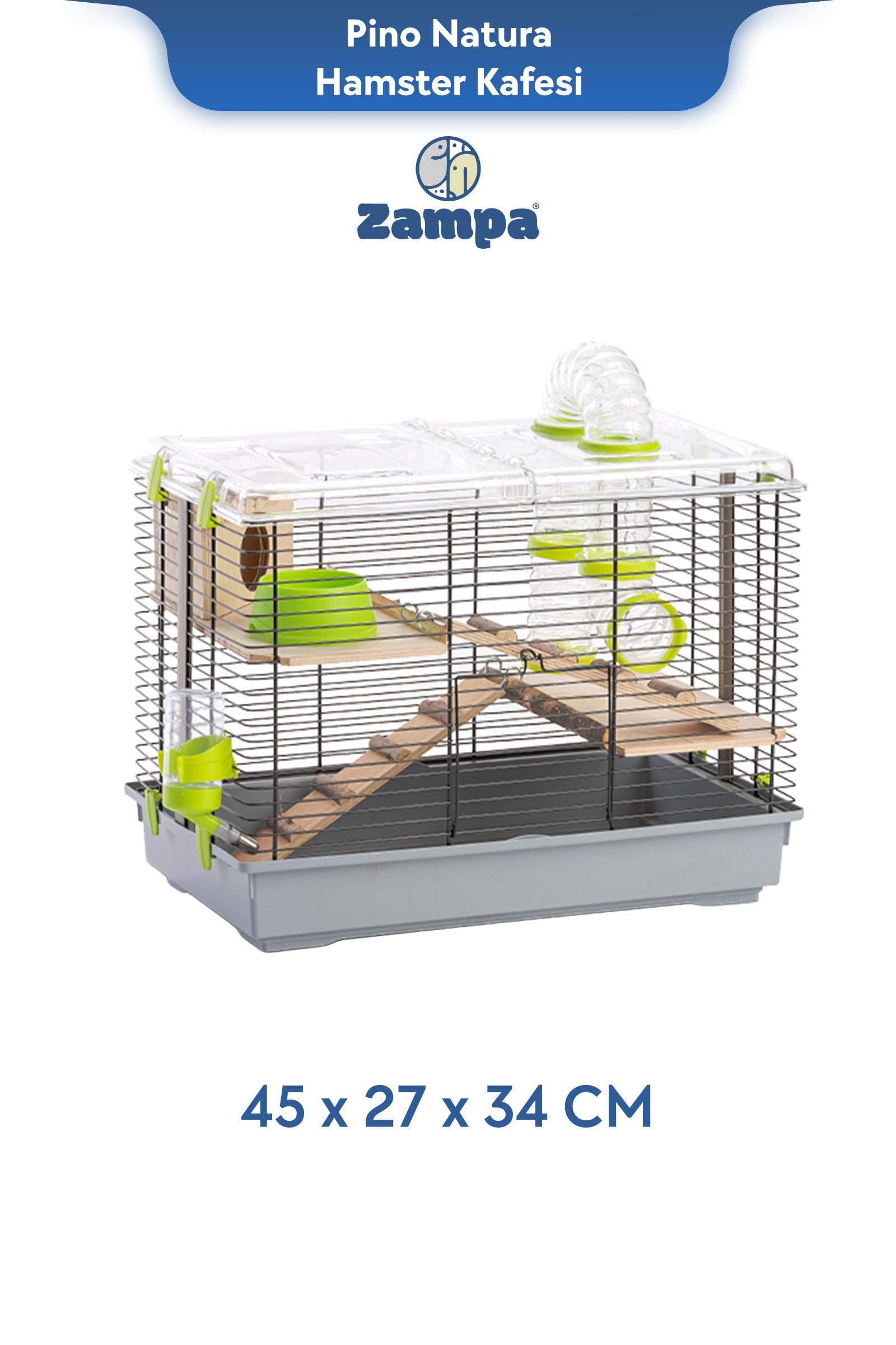 Zampa Plus Pino Natura Hamster Kafesi 45x27x34 cm