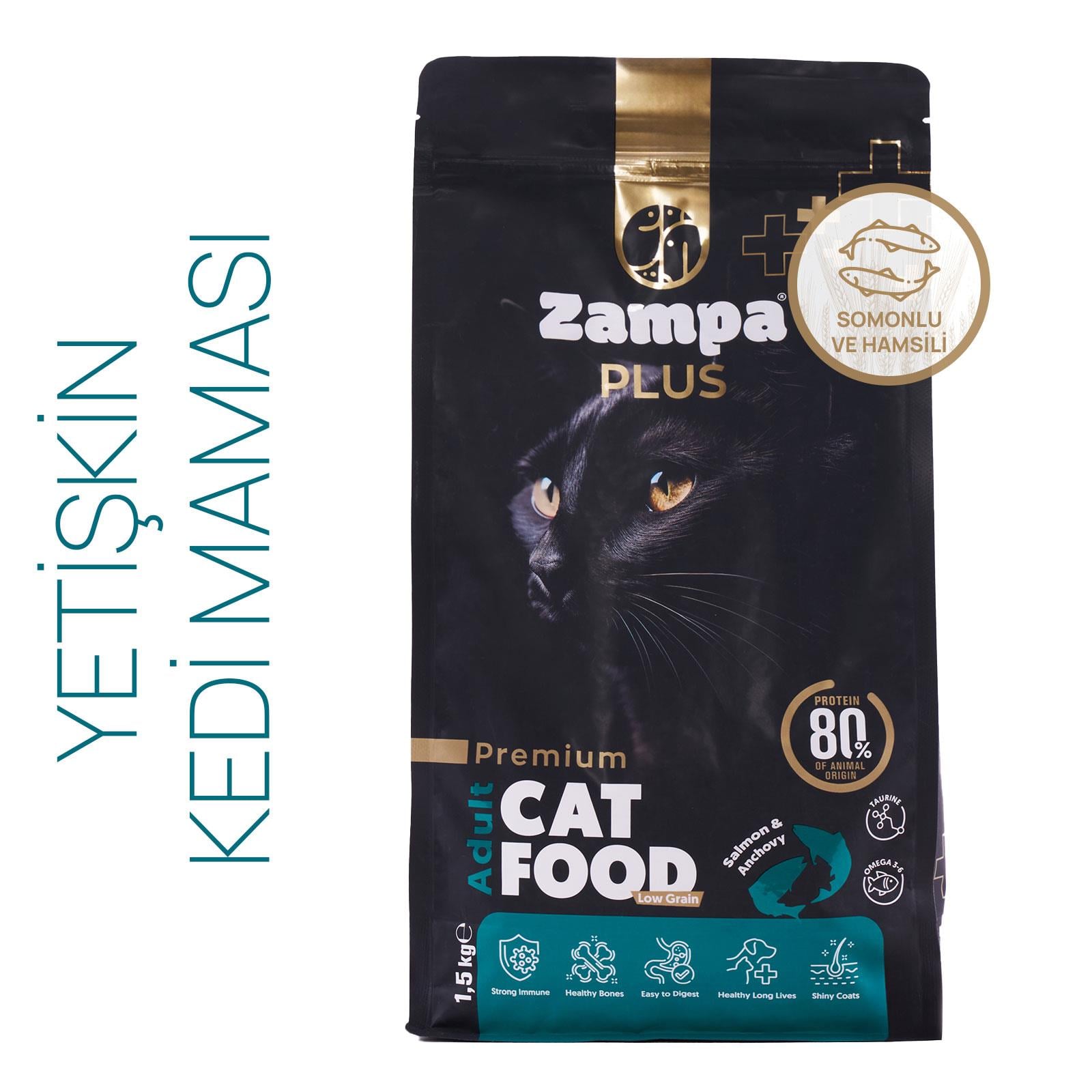 ZAMPA PLUS Yetişkin Kediler için Somon Etli Premium Kuru Mama 1,5KG