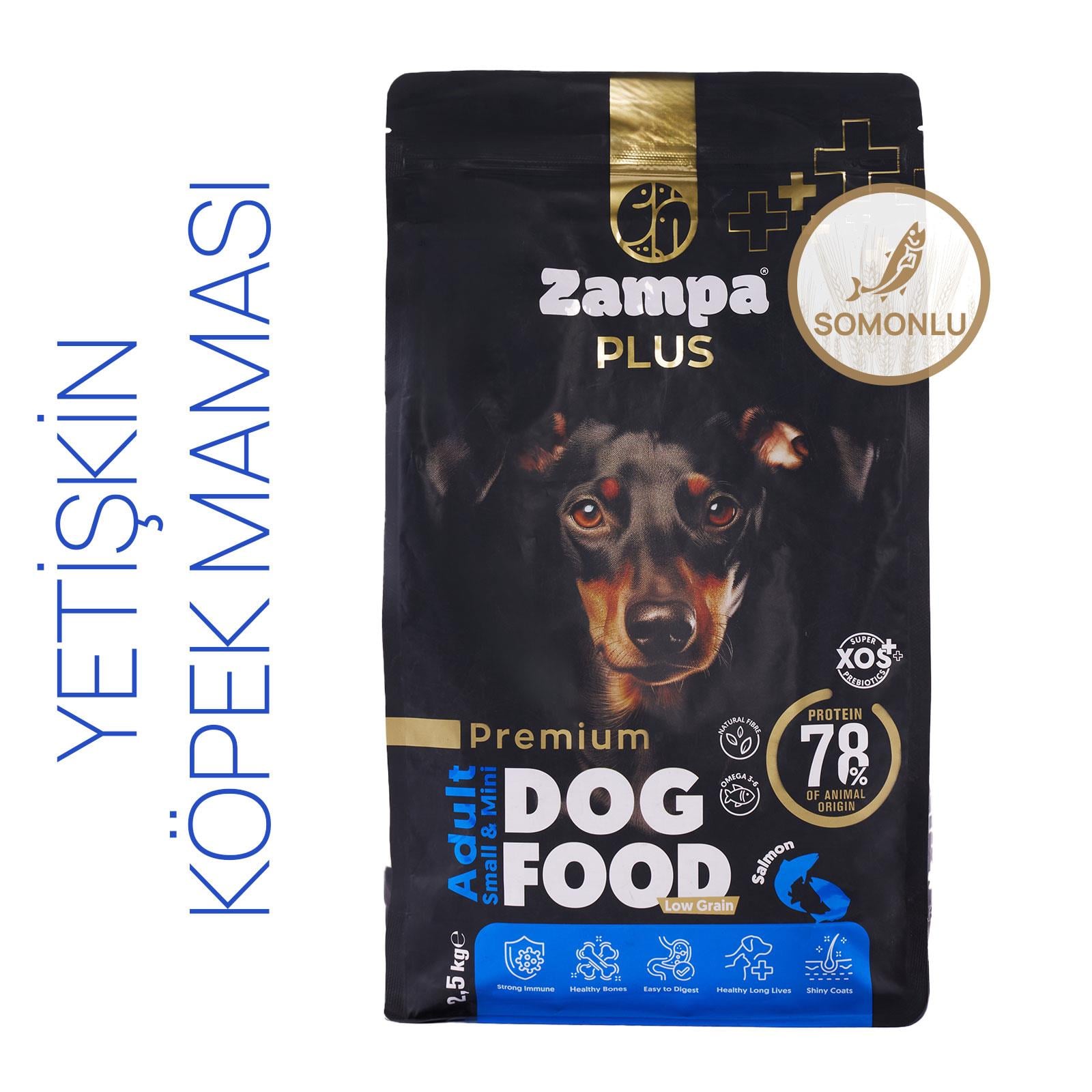 ZAMPA PLUS Yetişkin Köpekler için Somon Etli Premium Kuru Mama 2,5KG