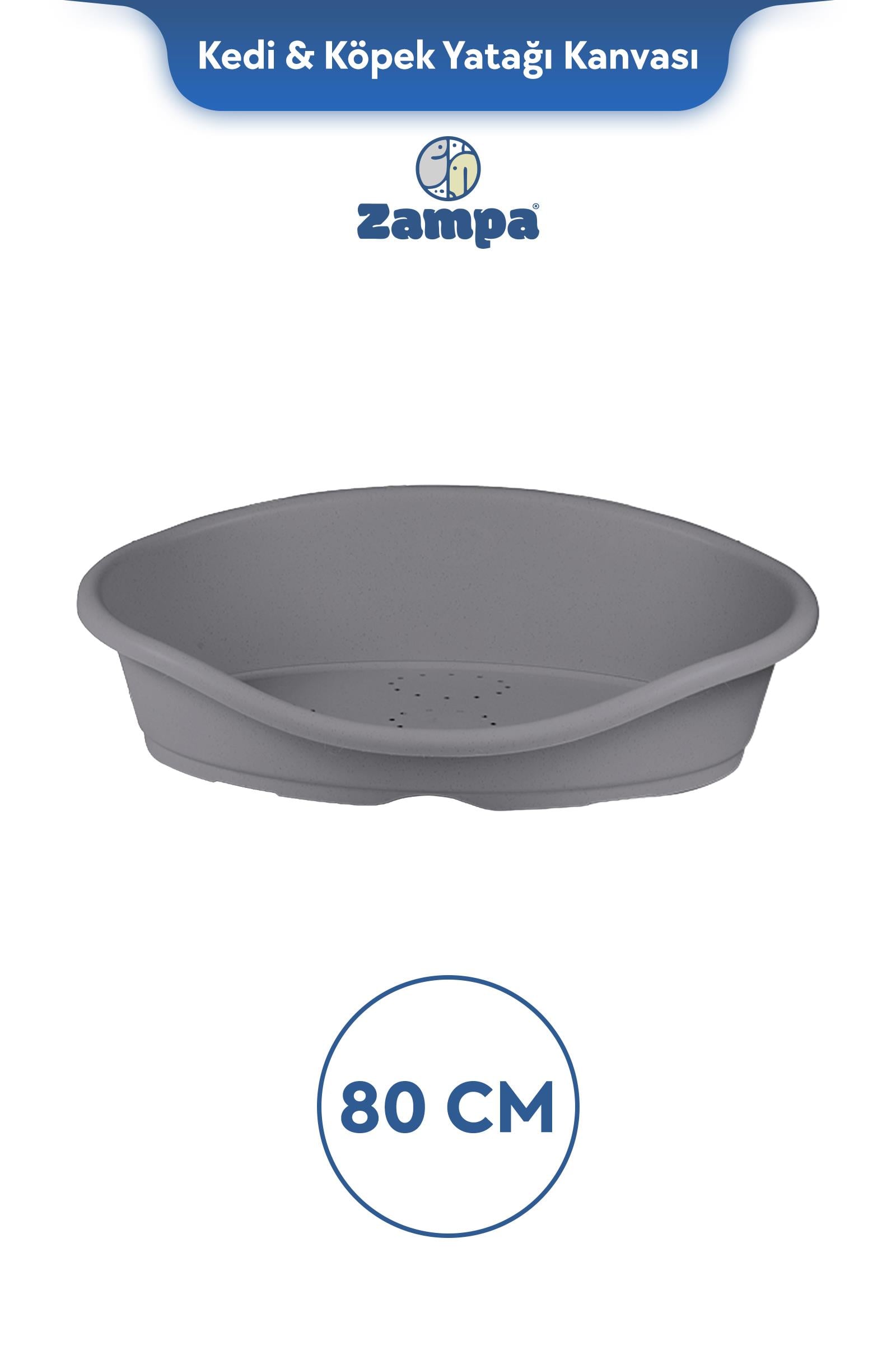 Zampa Plus Toffee Plastik Kedi & Köpek Yatağı 3 - 80cm Gri