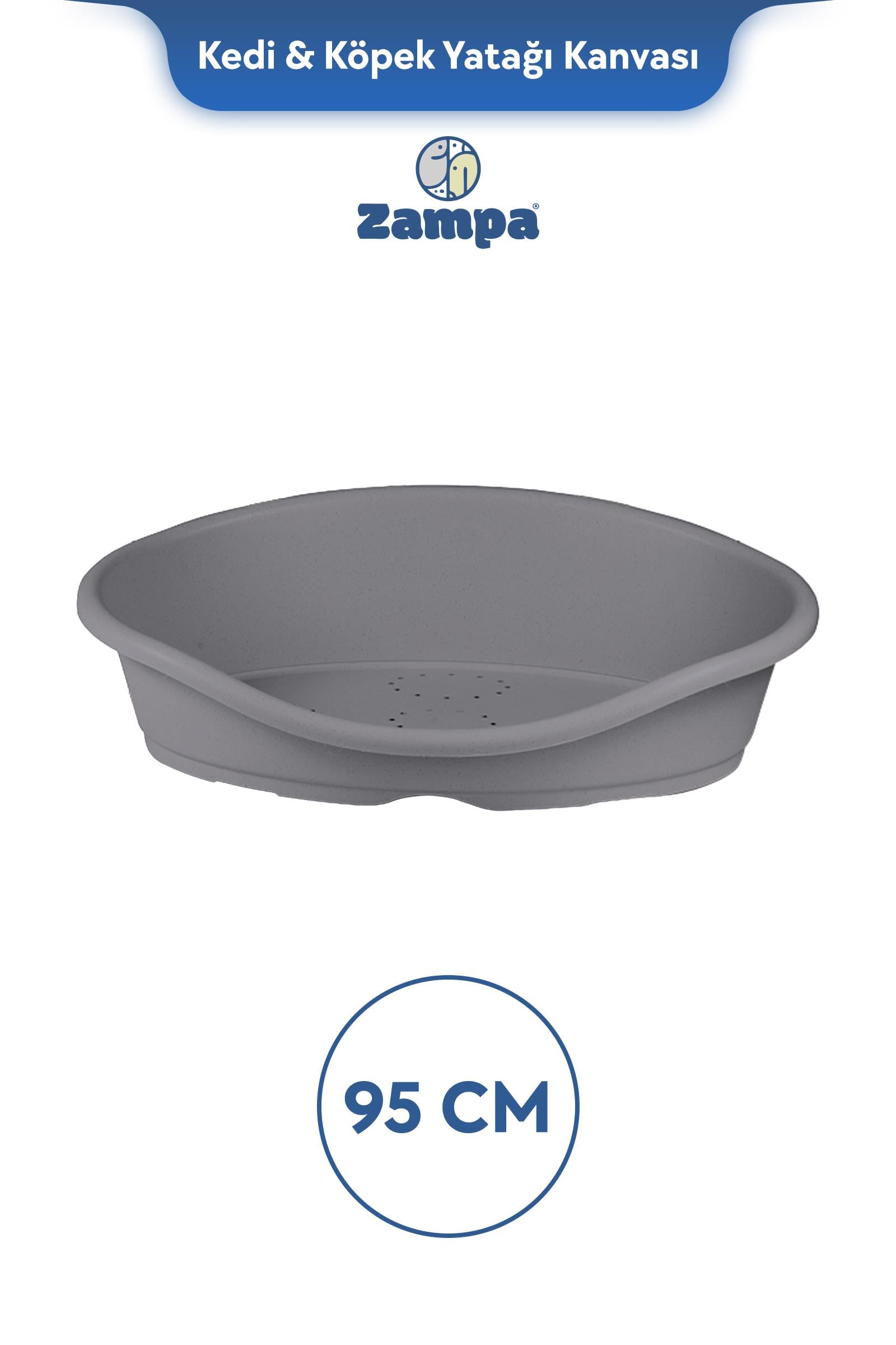 Zampa Plus Toffee Plastik Kedi & Köpek Yatağı 4 - 95cm Gri
