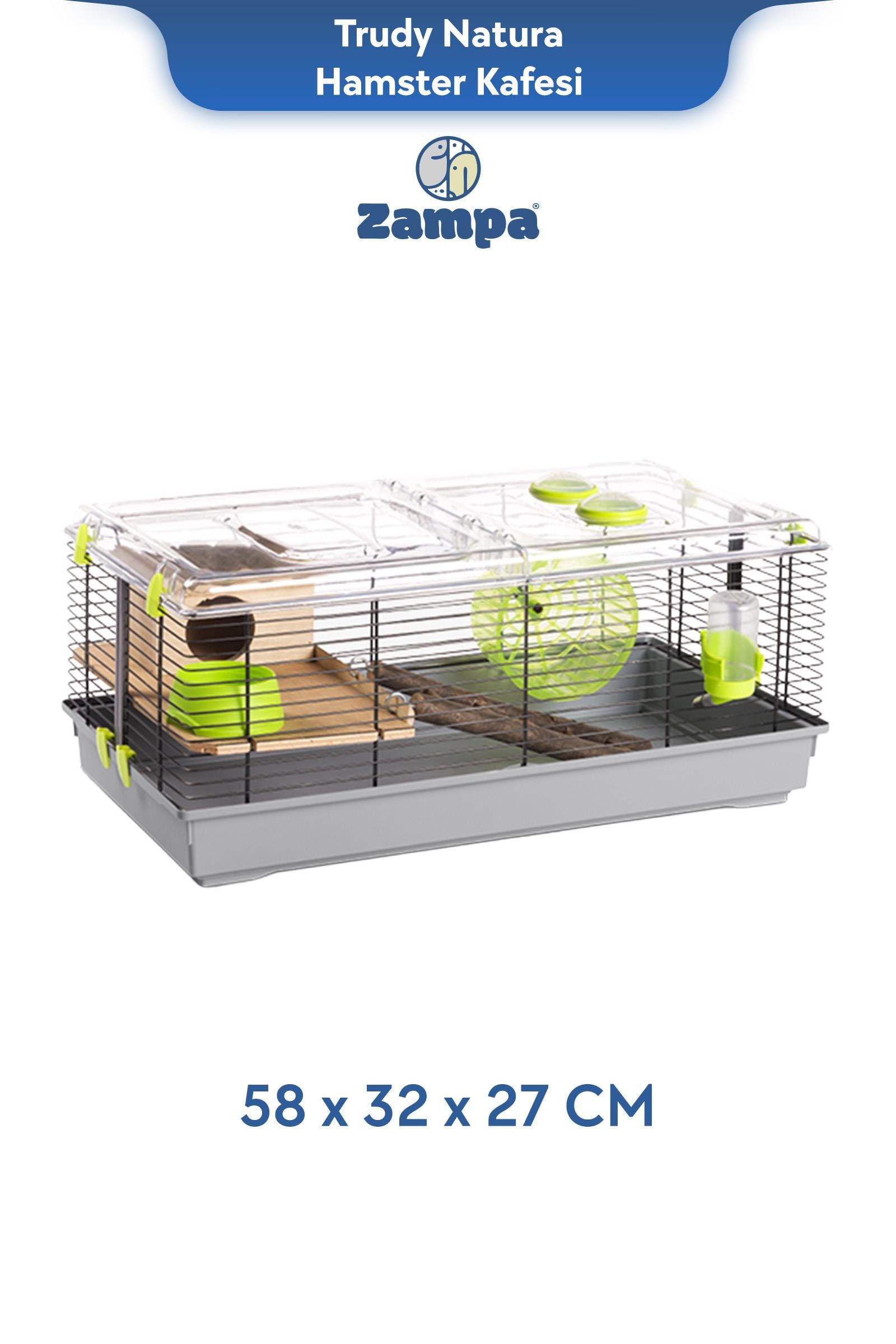 Zampa Plus Trudy Natura Hamster Kafesi 58x32x27 cm