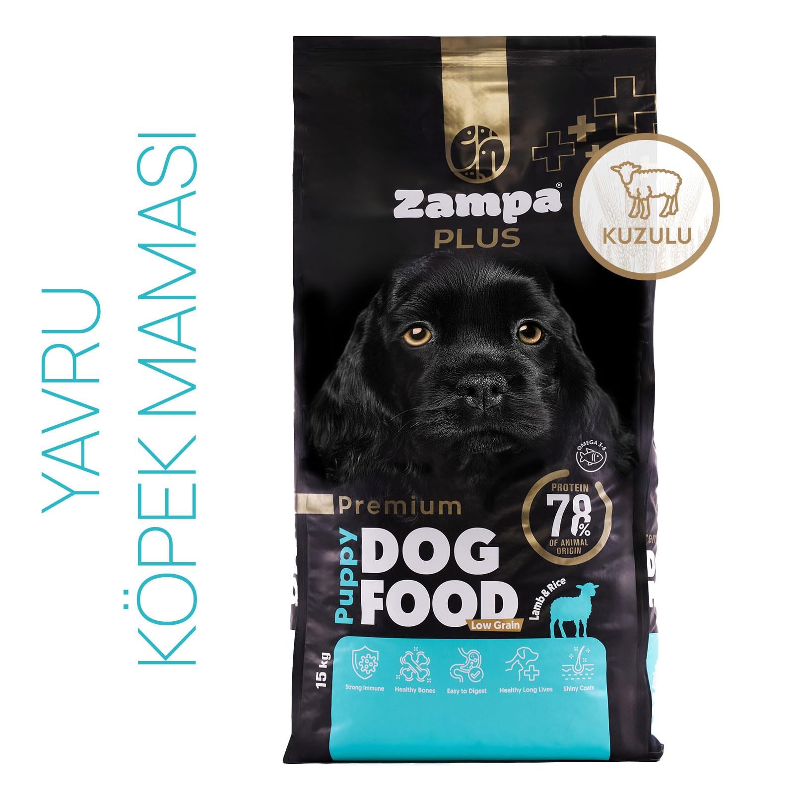 ZAMPA PLUS Yavru Köpekler için Kuzu Etli & Pirinçli Premium Kuru Mama 15KG