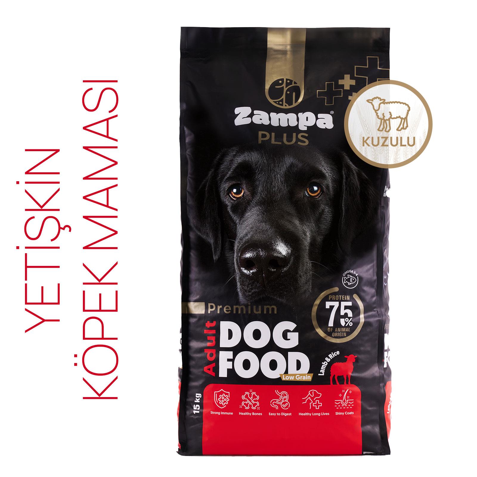 ZAMPA PLUS Yetişkin Köpekler için Kuzu Etli & Pirinçli Premium Kuru Mama 15KG