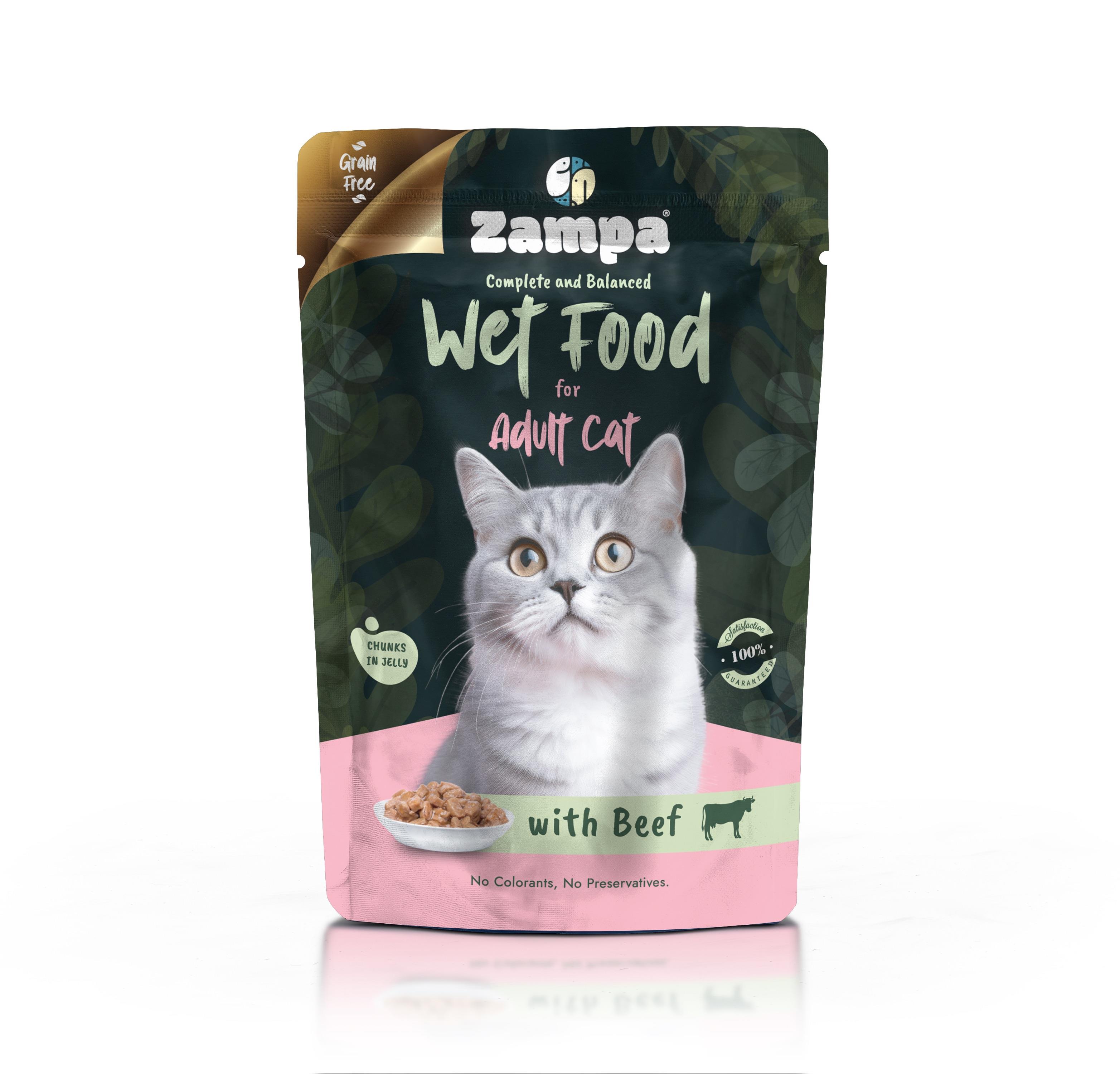 Zampa Pouch  Biftekli Yetişkin Kedi Yaş Mama 85gr