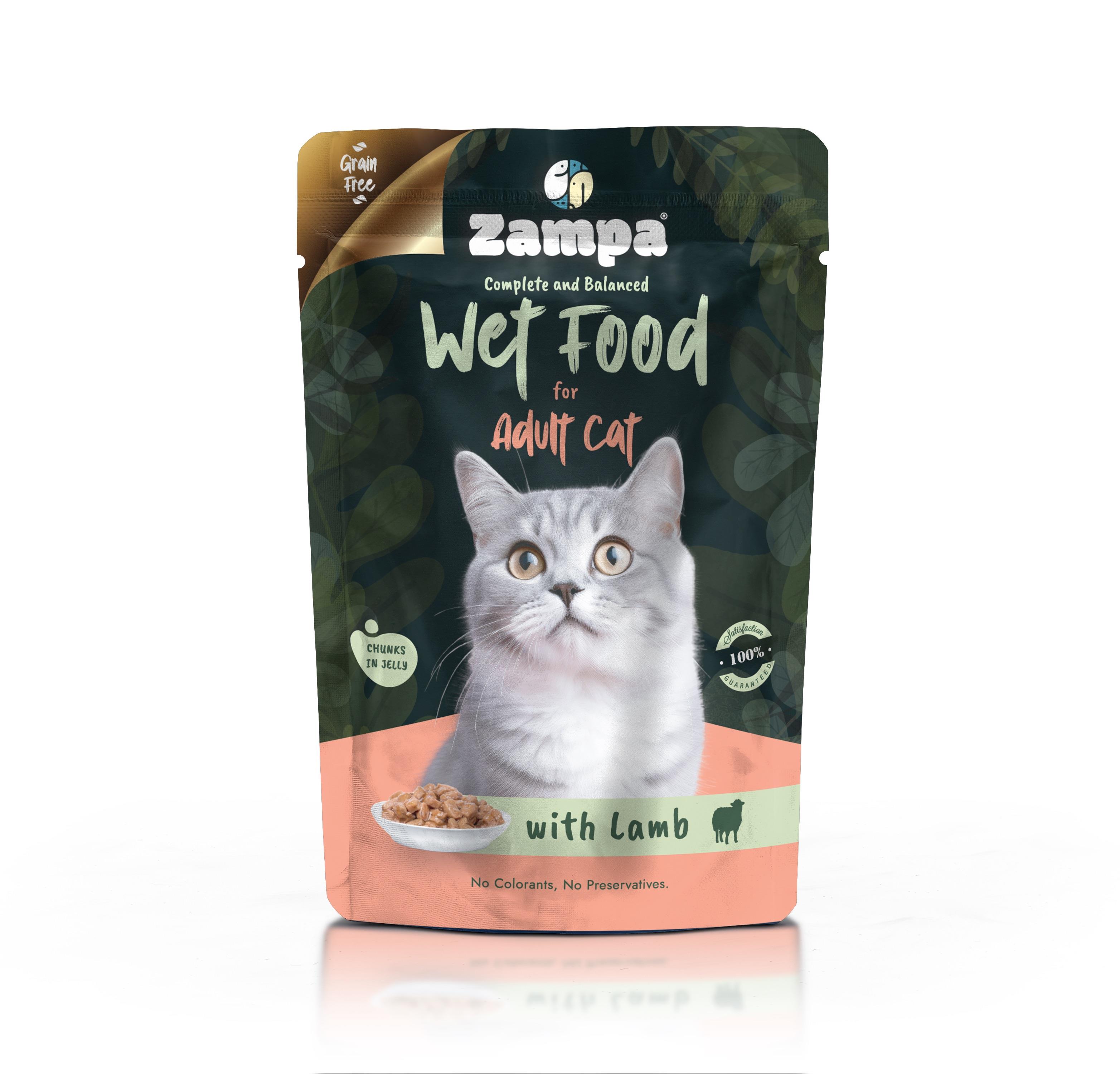 Zampa Pouch Kuzu Etli Yetişkin Kedi Yaş Mama  85 gr