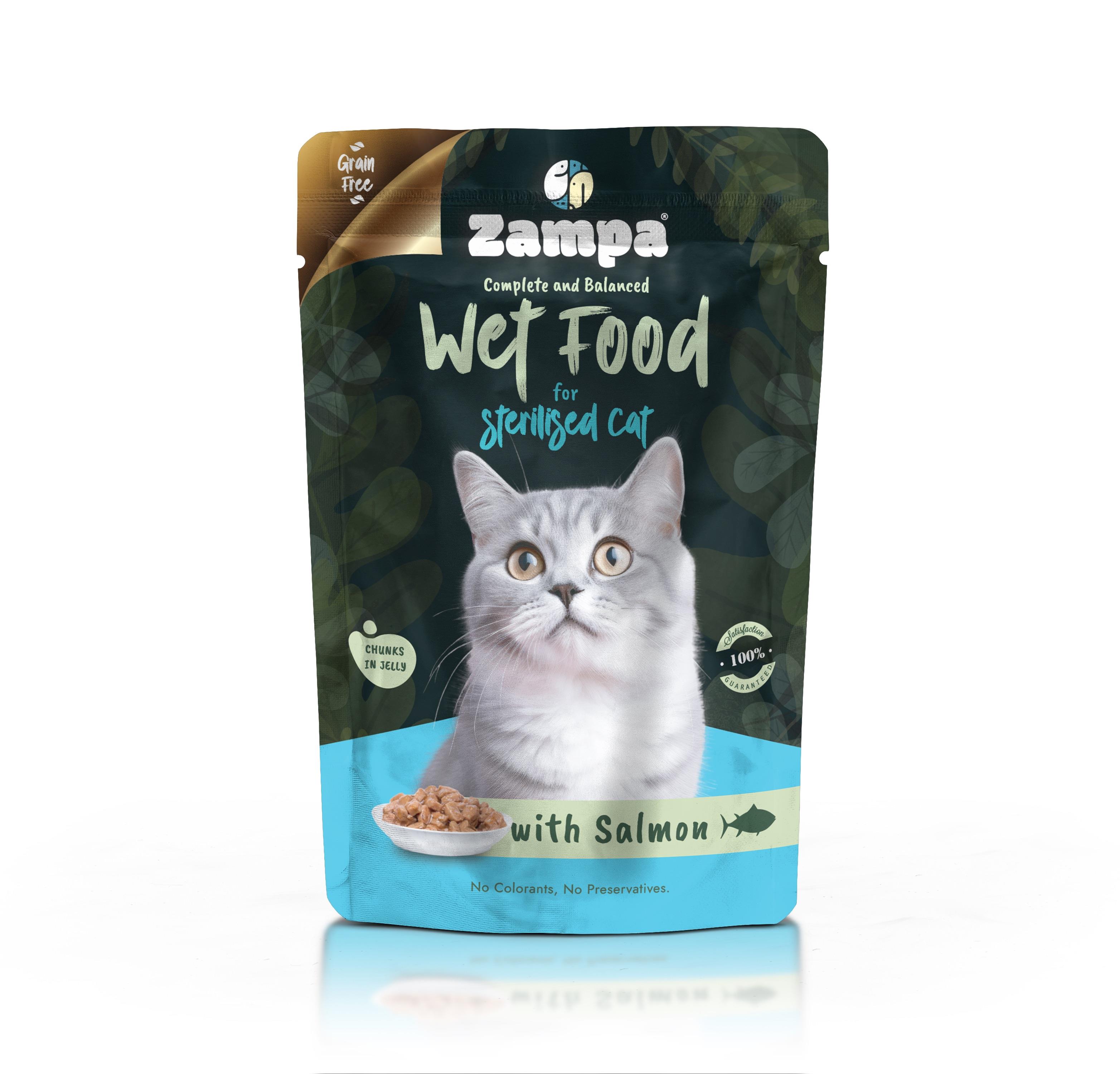 Zampa Pouch Somonlu Kısırlaştırılmış Kedi Yaş Mama 85gr