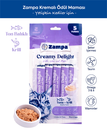 Zampa Creamy Delight Ton Balıklı & Krill Kedi Krema Ödül Maması