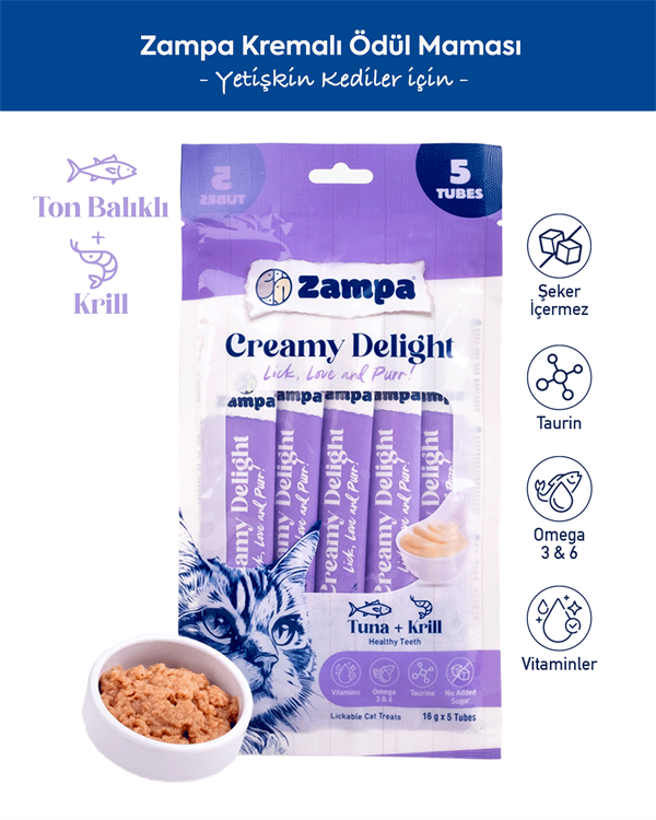 Zampa Creamy Delight Ton Balıklı & Krill Kedi Krema Ödül Maması