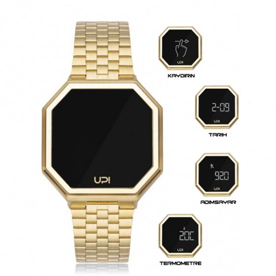 UPWATCH EDGE MATTE GOLD + ERKEK KOL SAATİ