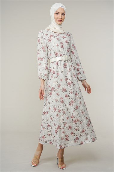 Kadın Çiçek Desenli Uzun Elbise
  Beyaz85010