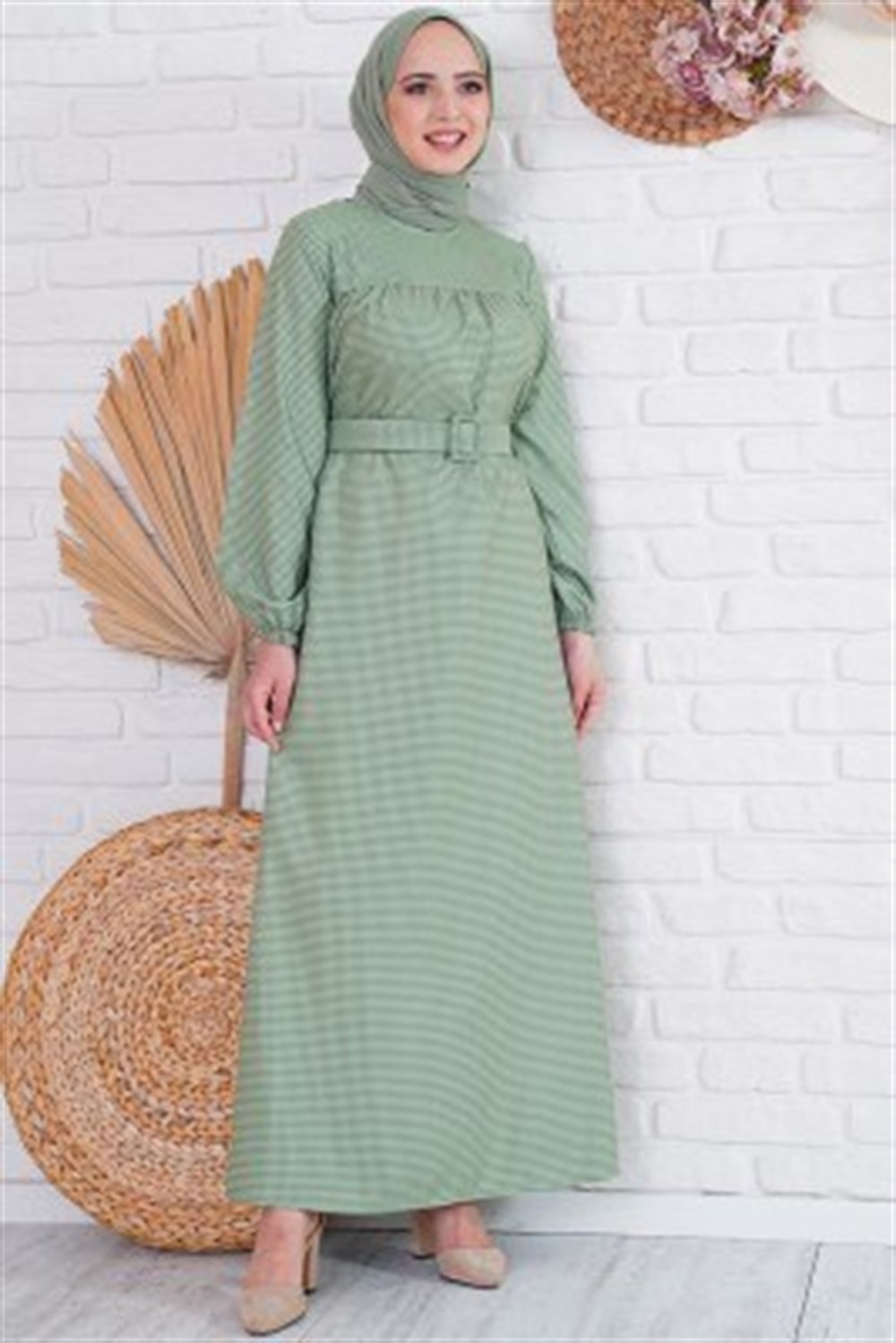 Kadın Mini Kazayağı Desenli Elbise  ÇağlaPA0767