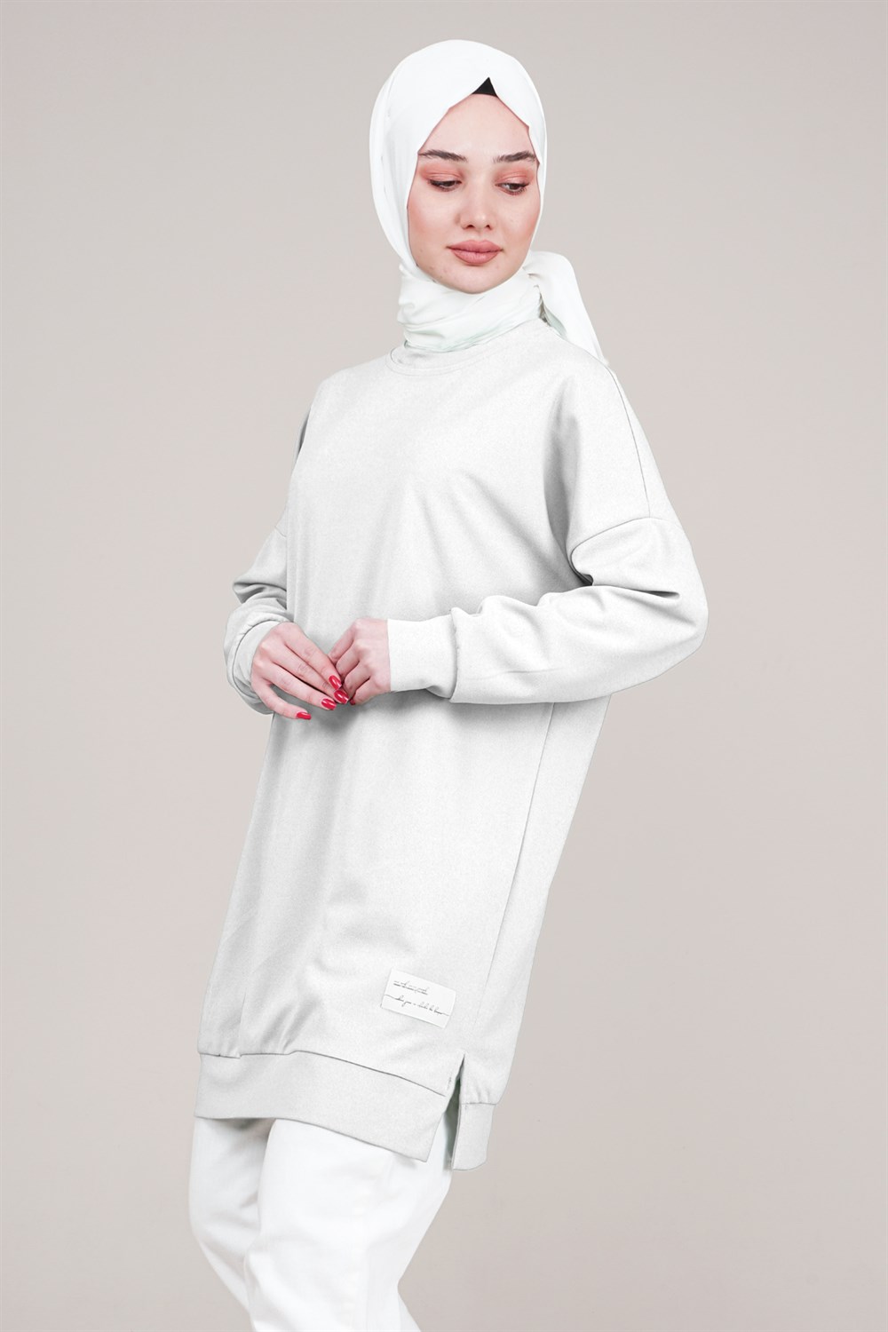 Kadın Oversize Sweatshirt  EkruES3059