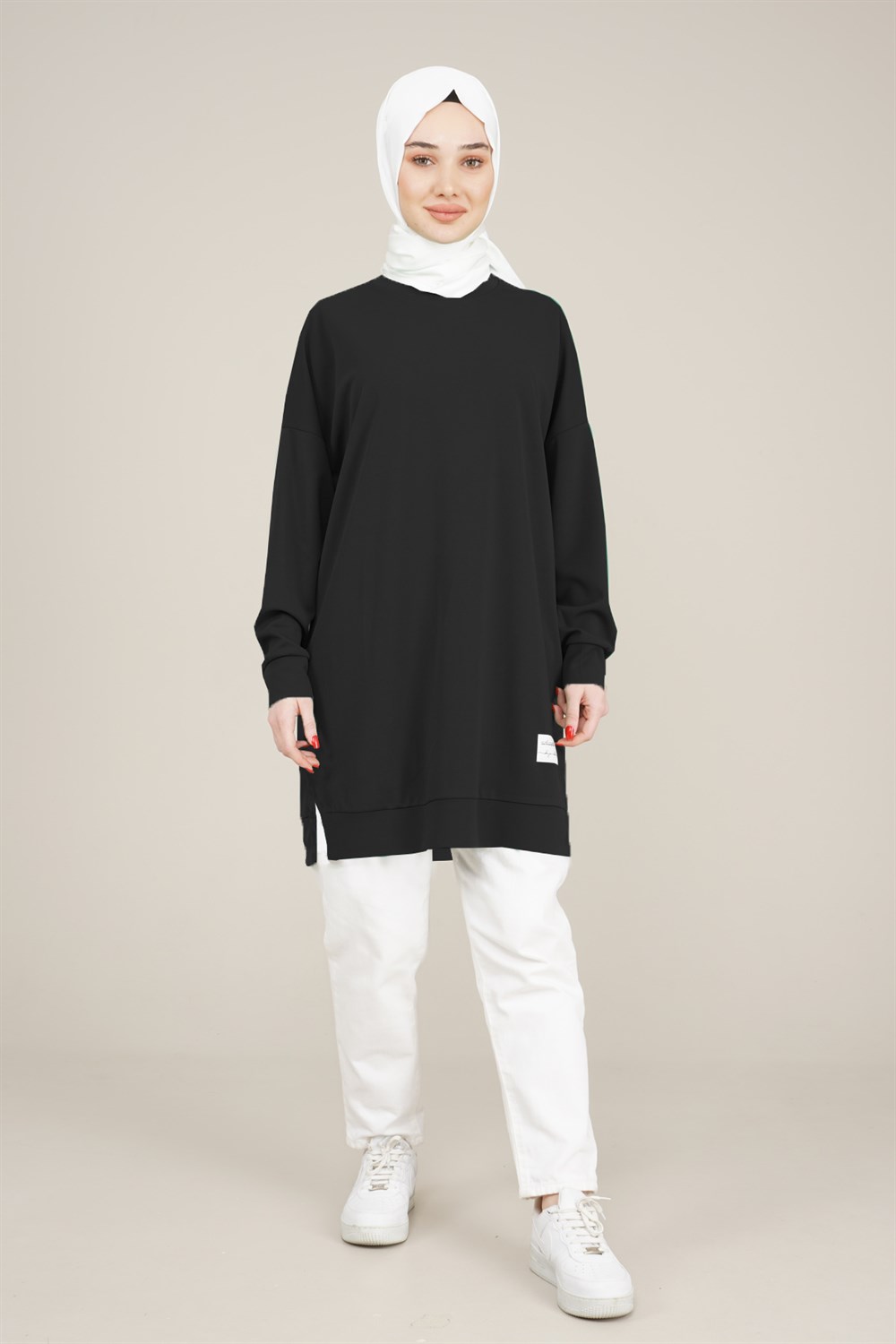 Kadın Oversize Sweatshirt  SiyahES3059