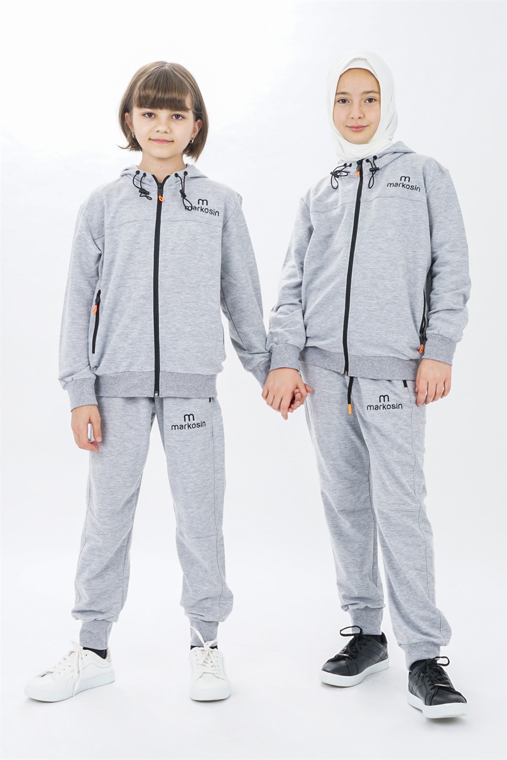 Unisex Fermuarlı Eşofman Takımı  GriGM3008