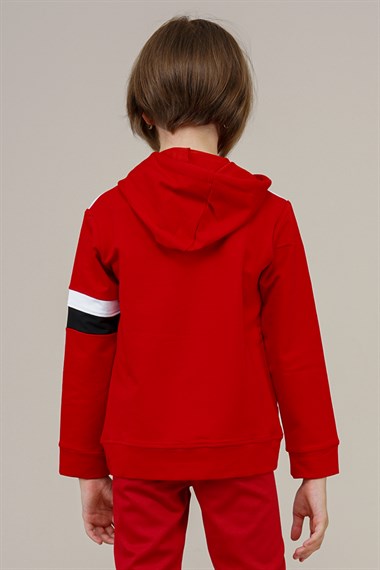 Genç Kız Yazı Detaylı Sweatshirt  KırmızıGM3003