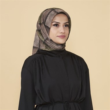 Kadın Chavelle Soft Coton İndia Eşarp  Siyah-VizonS19310