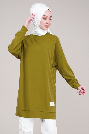 Kadın Oversize Sweatshirt  Açık YeşilES3059