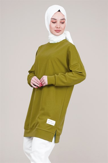 Kadın Oversize Sweatshirt  Açık YeşilES3059