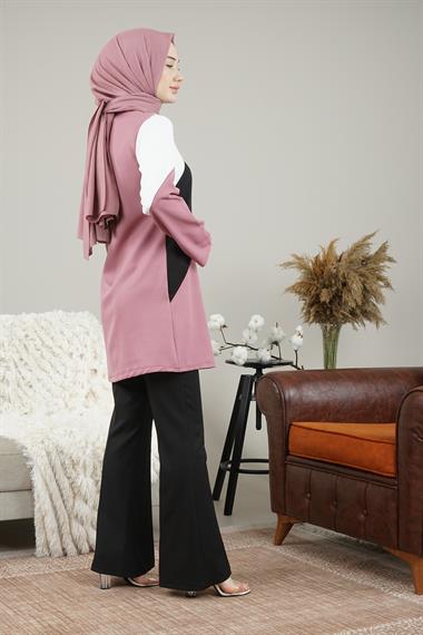 Kadın Renkli Tunik Gül KurusuMT1501