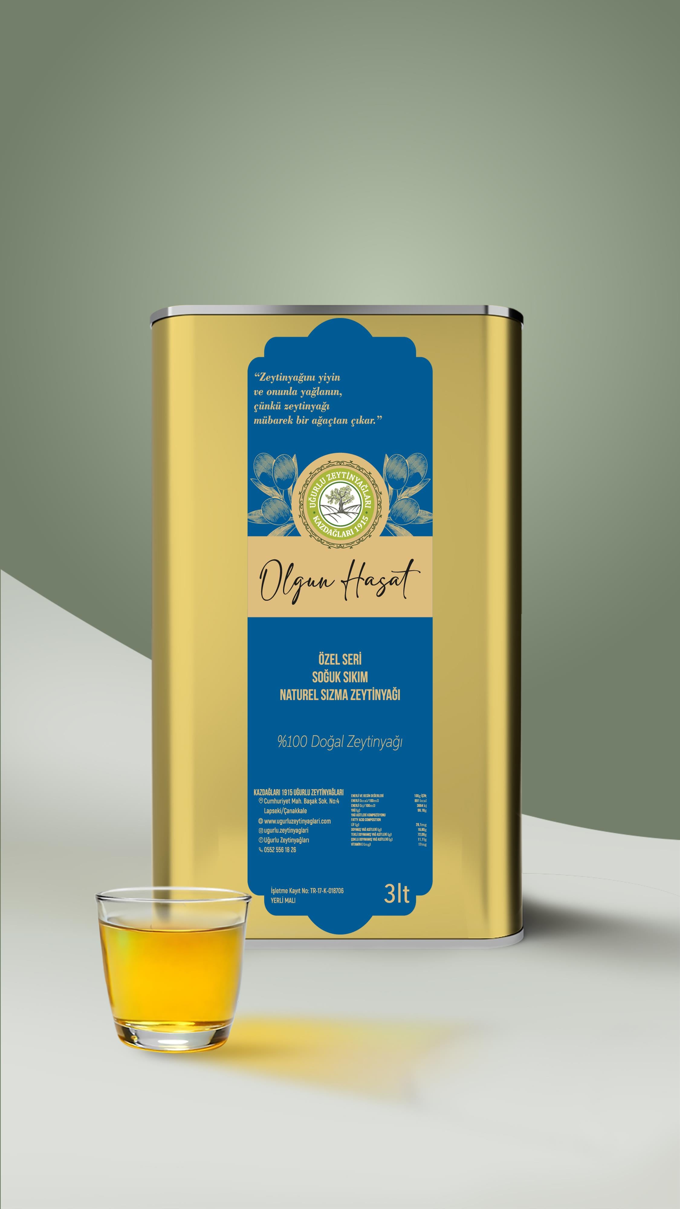 Olgun Hasat Soğuk Sıkım Zeytinyağı 3 Lt