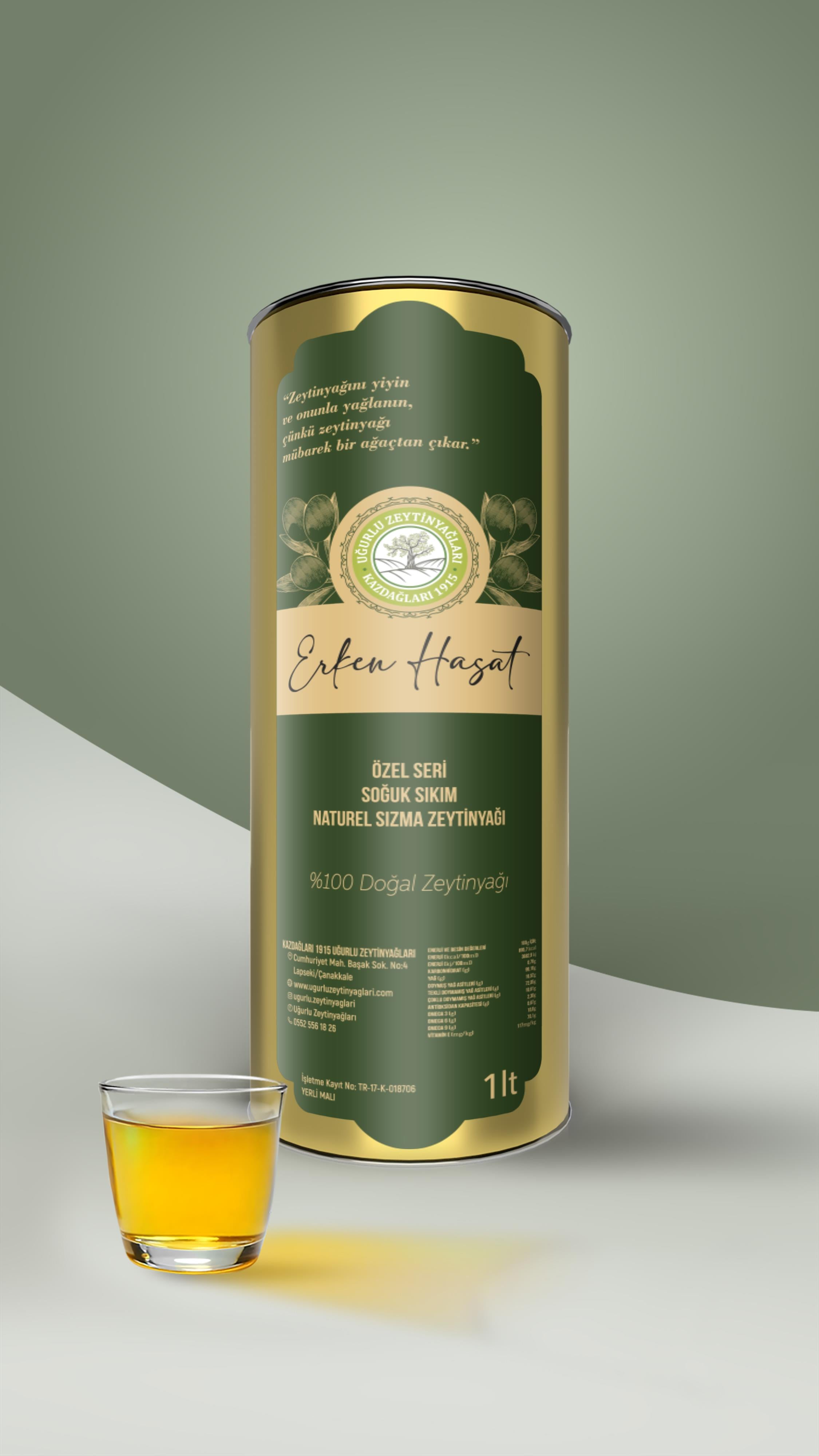 YENİ SEZON ERKEN HASAT ZEYTİNYAĞI 1 LT