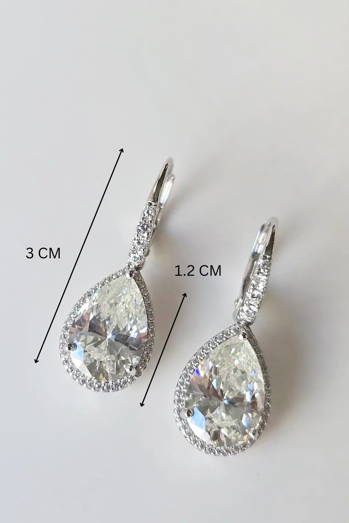 ÇİFT 1.5 CM MEGA DAMLA KESİM GÜMÜŞ KÜPE
