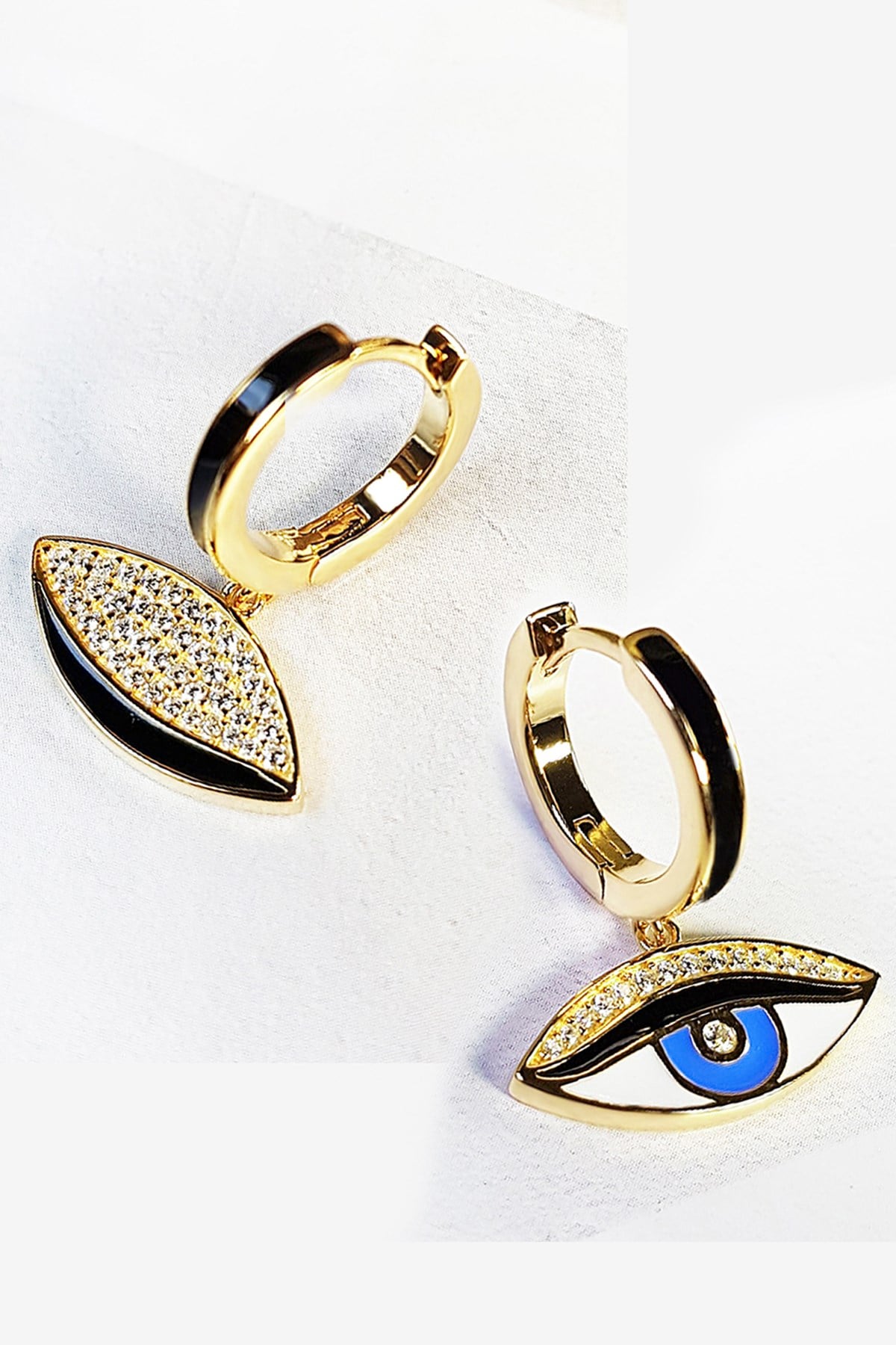ÇİFTLİ, İTHAL EYE BLUE GALAXY GÜMÜŞ KÜPE