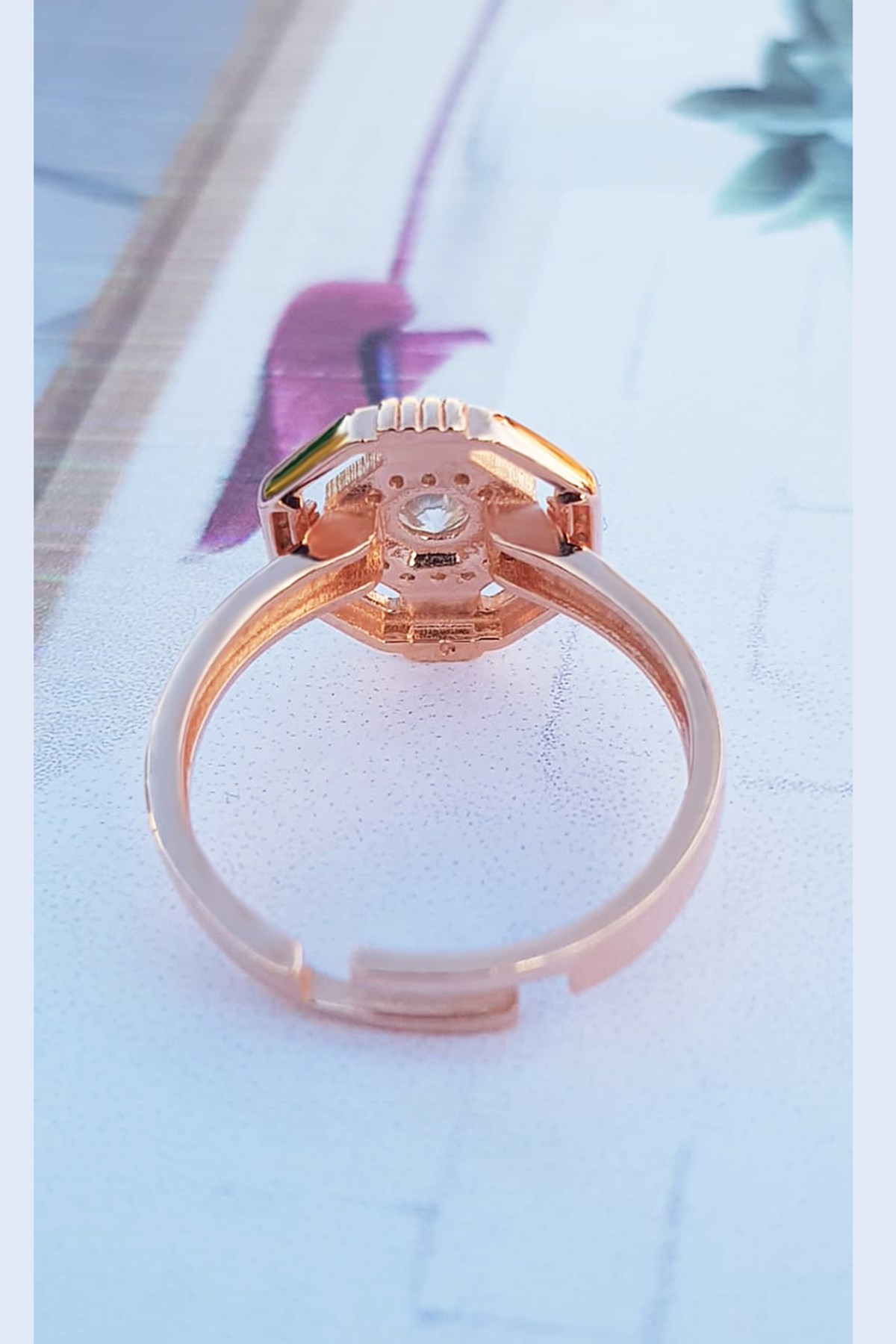 FULL STONES GEOMETRIC SILVER RING