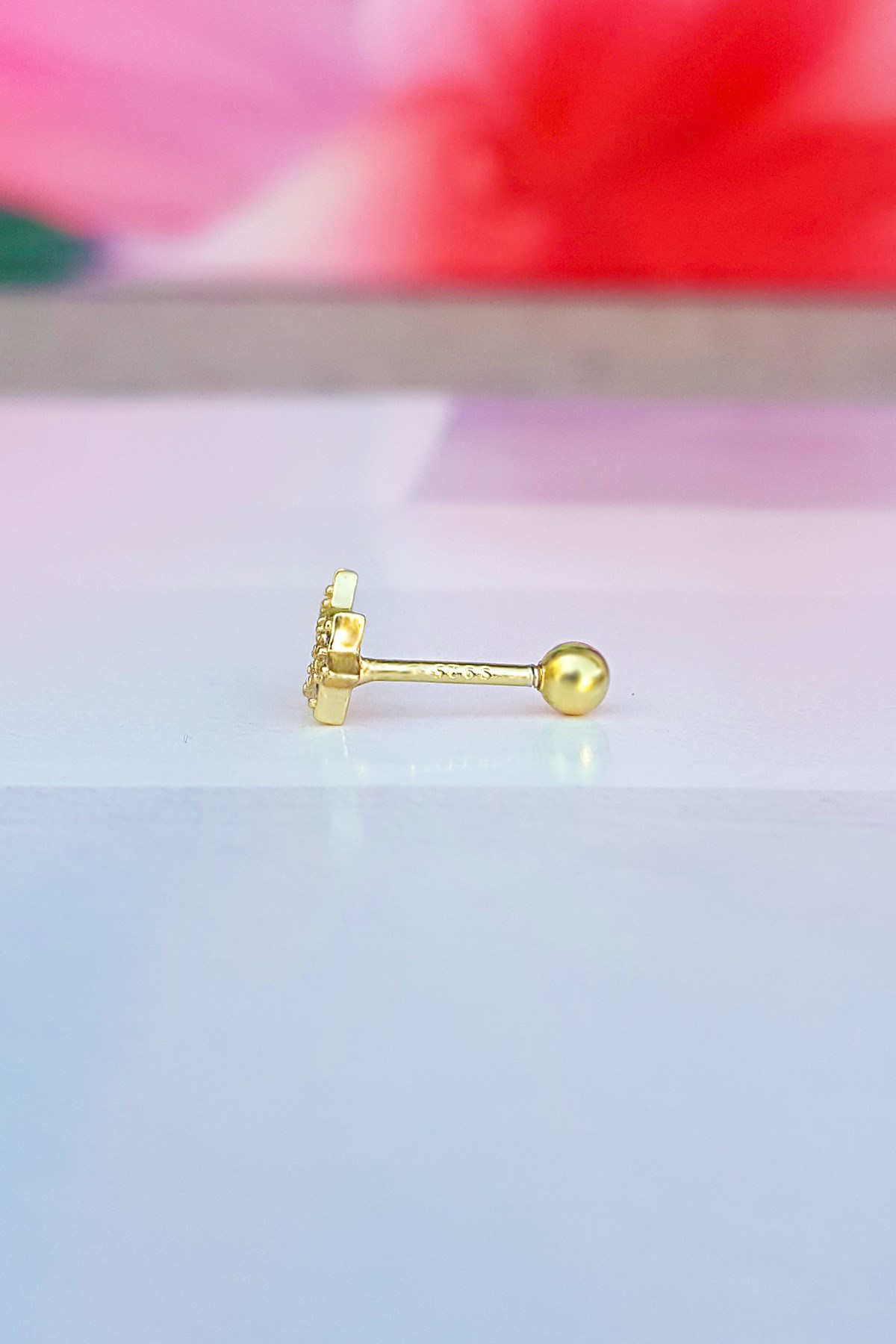 İthal Aries Gümüş Piercing Küpe