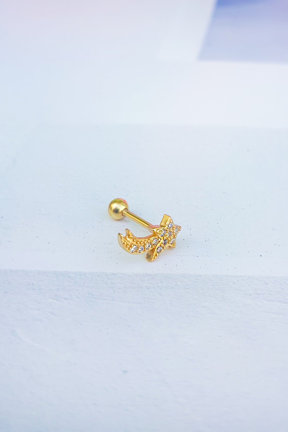 İthal Aries Gümüş Piercing Küpe