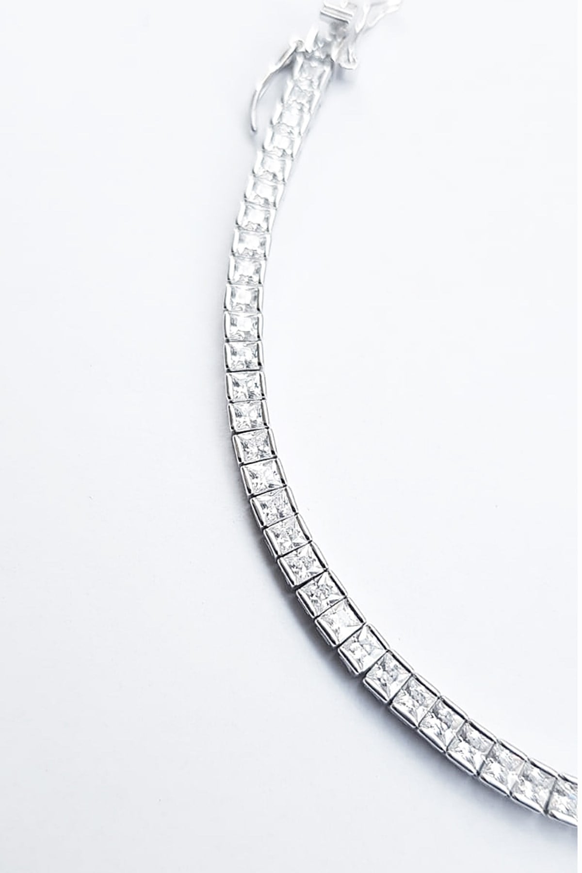 IMPORTED BAGUETTE WATERWAY 3.5 MM SILVER BRACELET