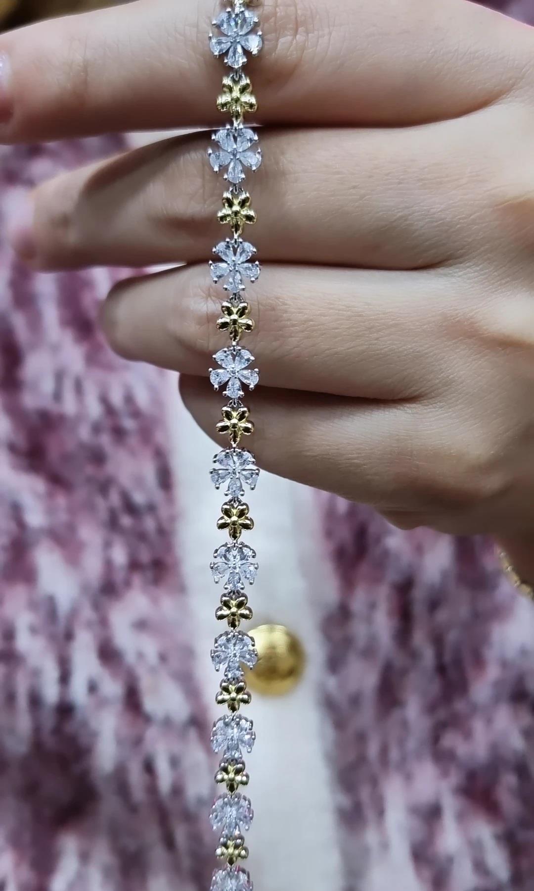 İTHAL ÇİÇEKLİ FLOWER FANCY KESİM GÜMÜŞ BİLEKLİK