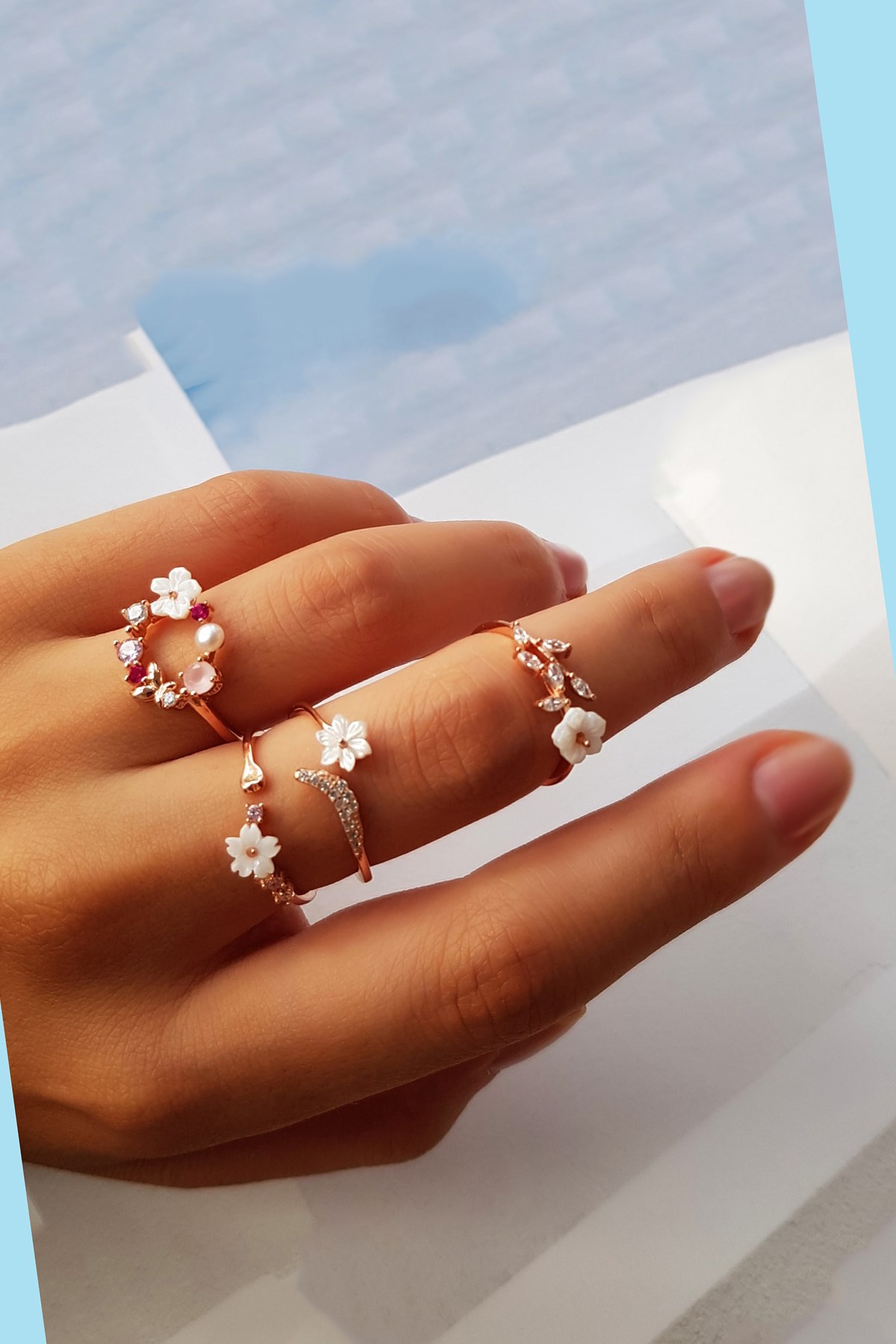 İTHAL MANOLYA ELEGANT TASARIM GÜMÜŞ YÜZÜK
