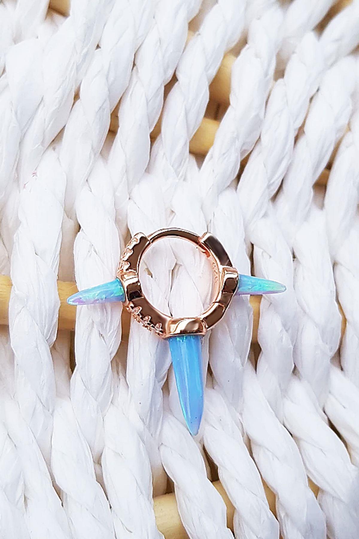 İTHAL MİNİ 3LÜ ÇUBUKLU OPAL GÜMÜŞ KÜPE