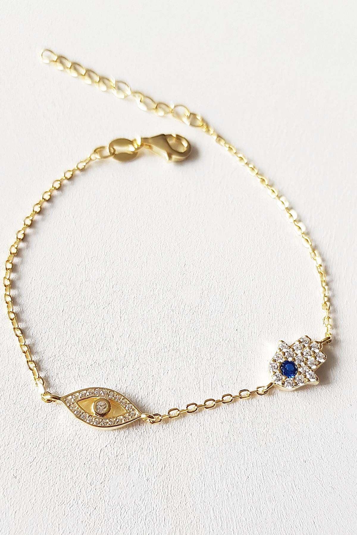 İTHAL MİNİ FATMA NAZAR GÜMÜŞ BİLEKLİK