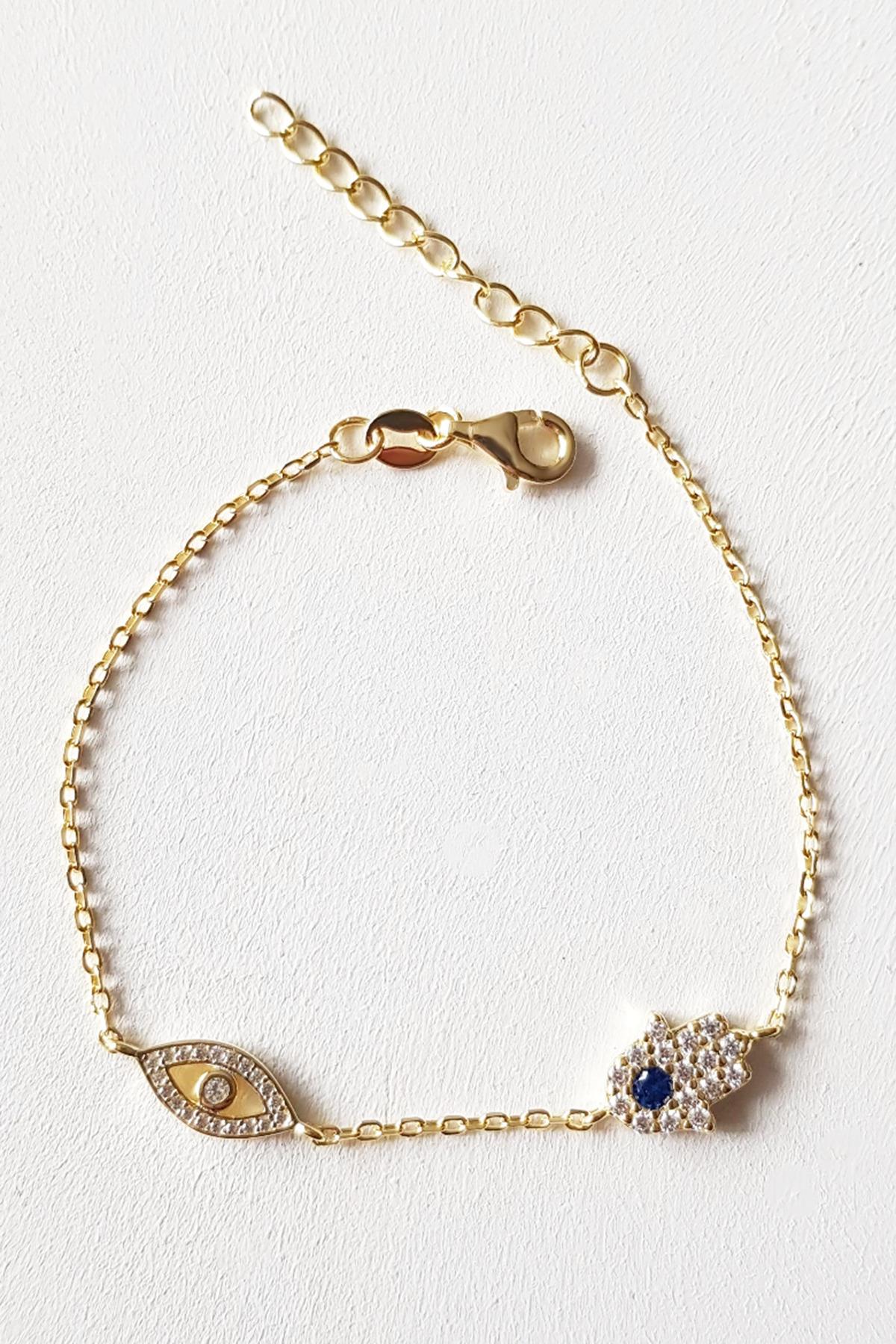 İTHAL MİNİ FATMA NAZAR GÜMÜŞ BİLEKLİK