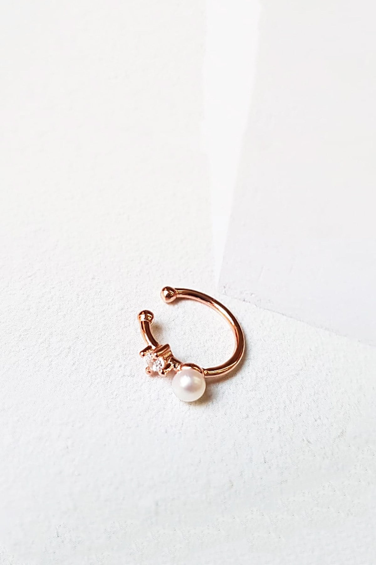IMPORTED TINY PEARL STONES SILVER CHIRP EARRINGS