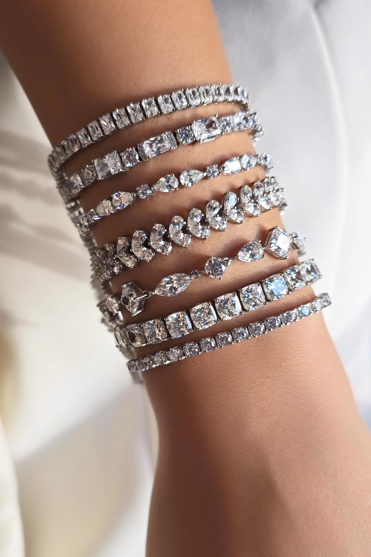 İTHAL MOZANİT DAMLA DİKDÖRTGEN GÜMÜŞ BİLEKLİK